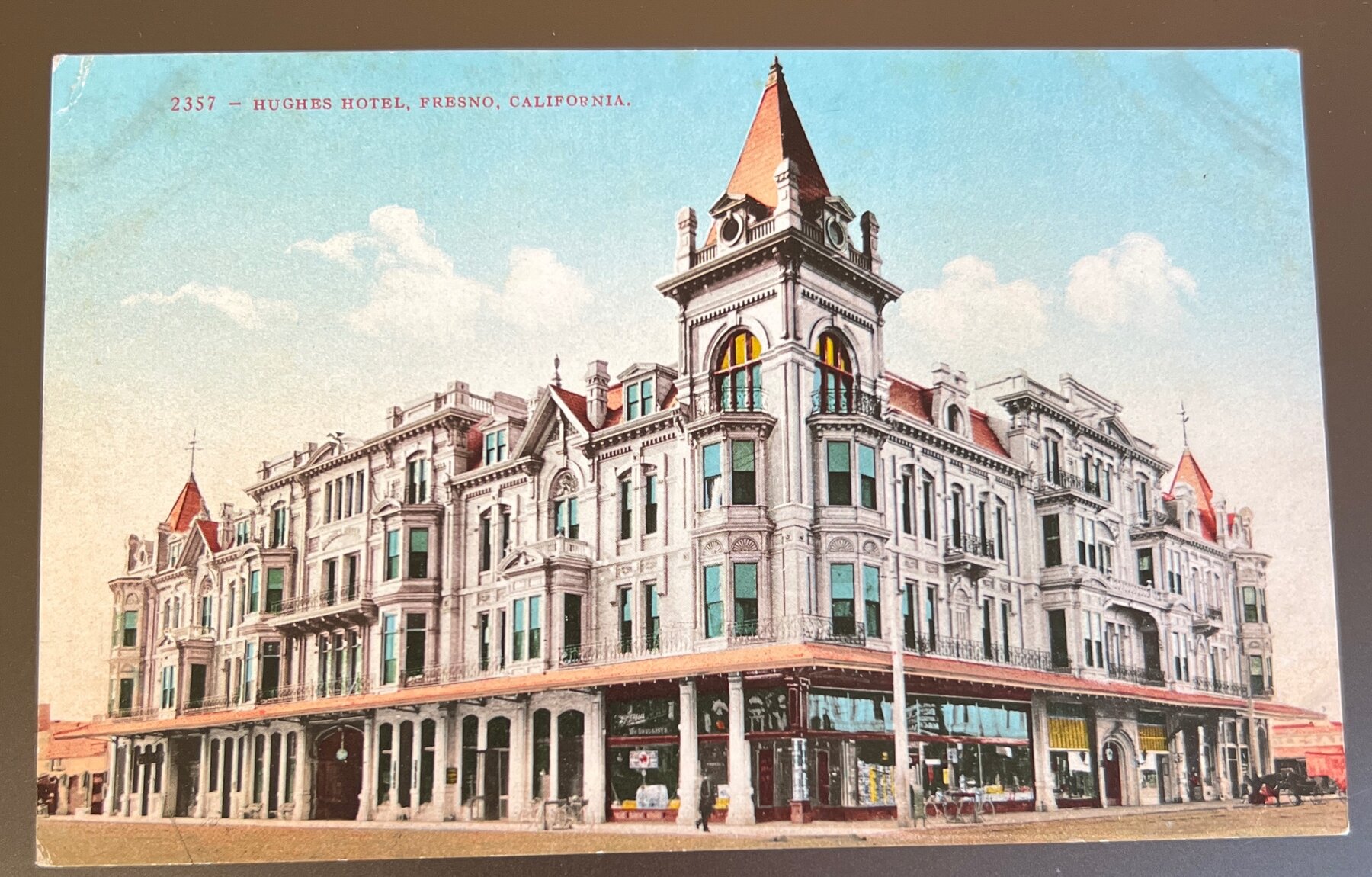 Postcard c1910 Hughes Hotel Fresno California Pre-Linen Unused Mitchell