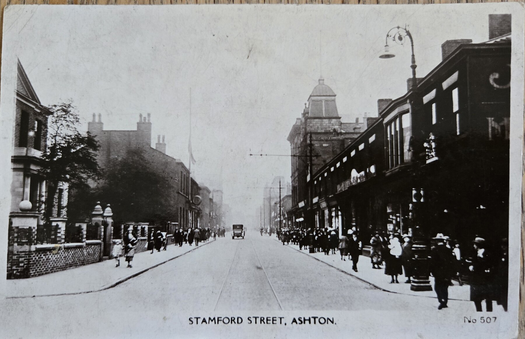 Stamford Street Ashton-under-Lyne Lancashire RPPC Postcard c1915