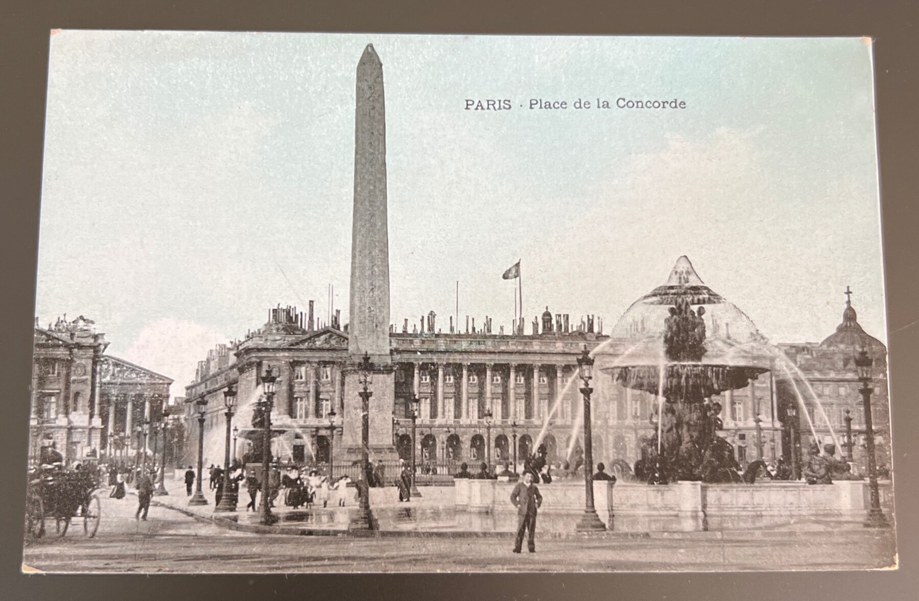 Postcard 1900s Paris Place de la Concorde Obelisk Fountain France Undivided