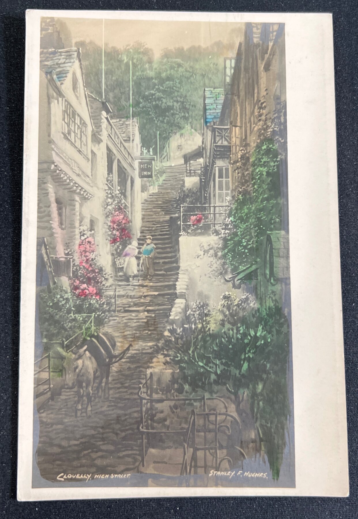 Postcard 1910 Clovelly High Street Devon England Stanley F. Hughes Art