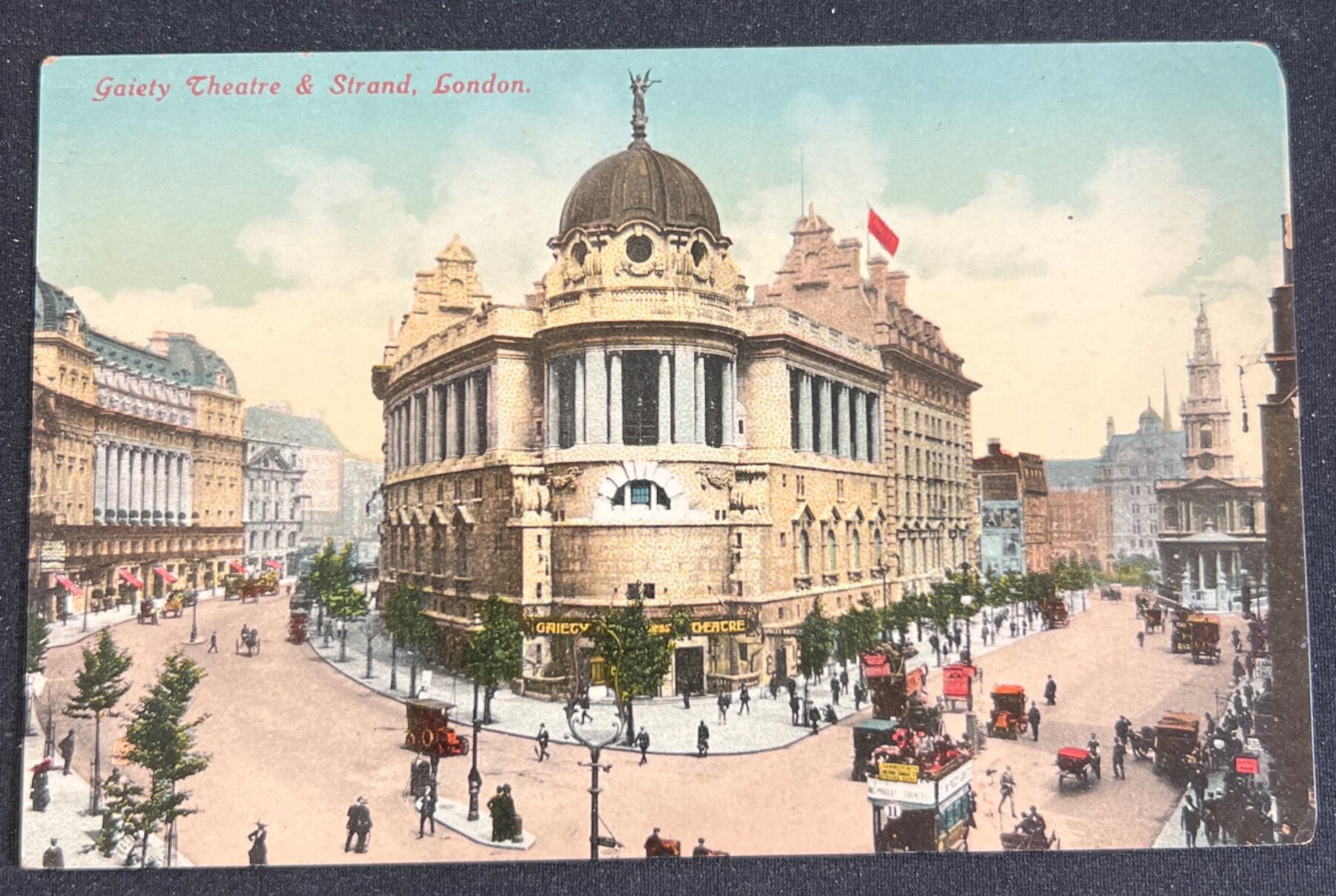 Postcard 1905 Gaiety Theatre Strand London Color Edwardian Cleveland Library