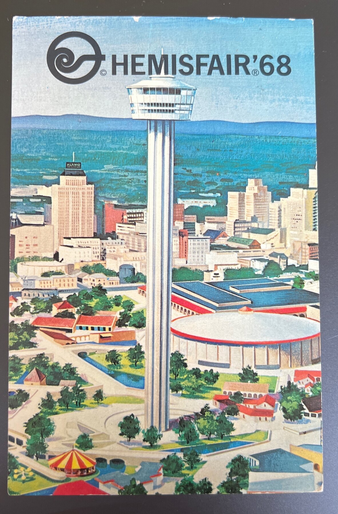 Postcard 1968 HemisFair World's Fair San Antonio TX Tower of Americas Chrome