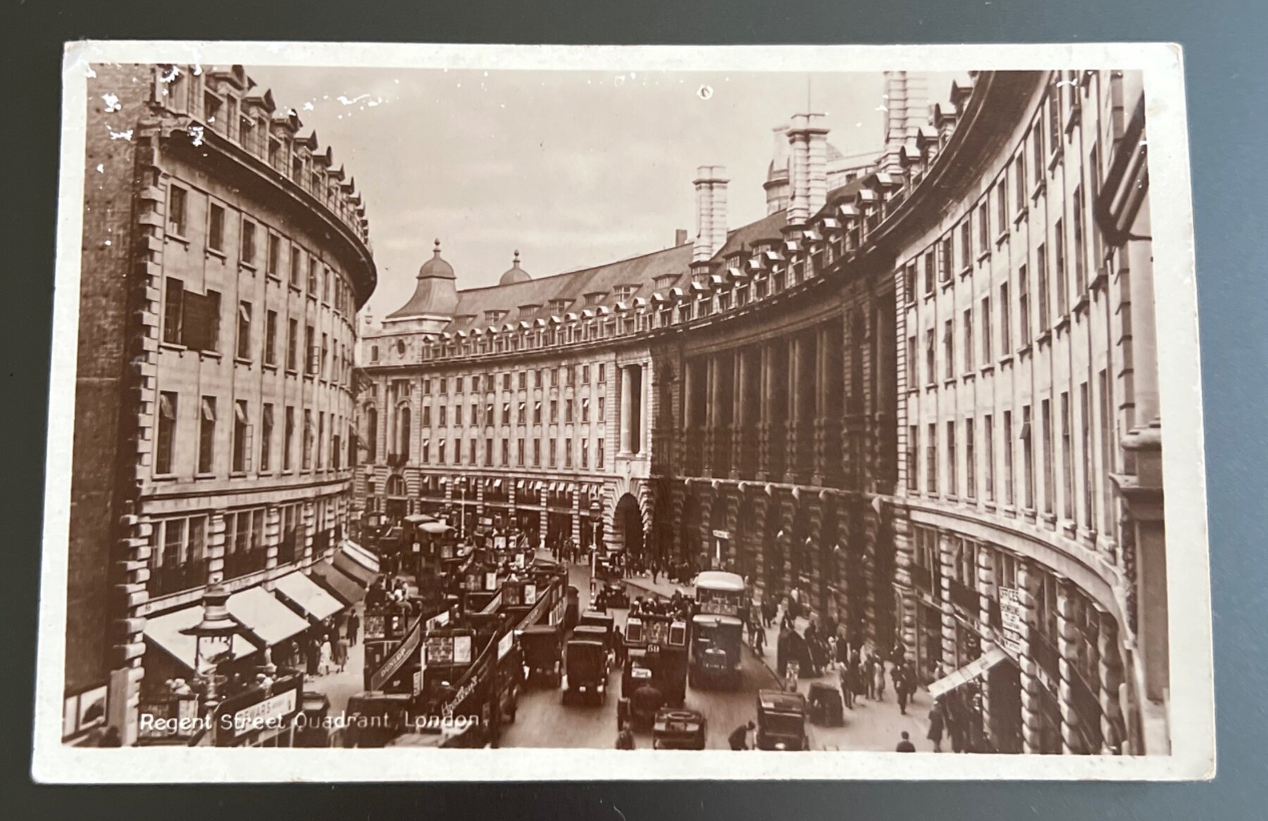 Postcard RPPC Regent Street Quadrant London 1933 Buses Traffic England Used