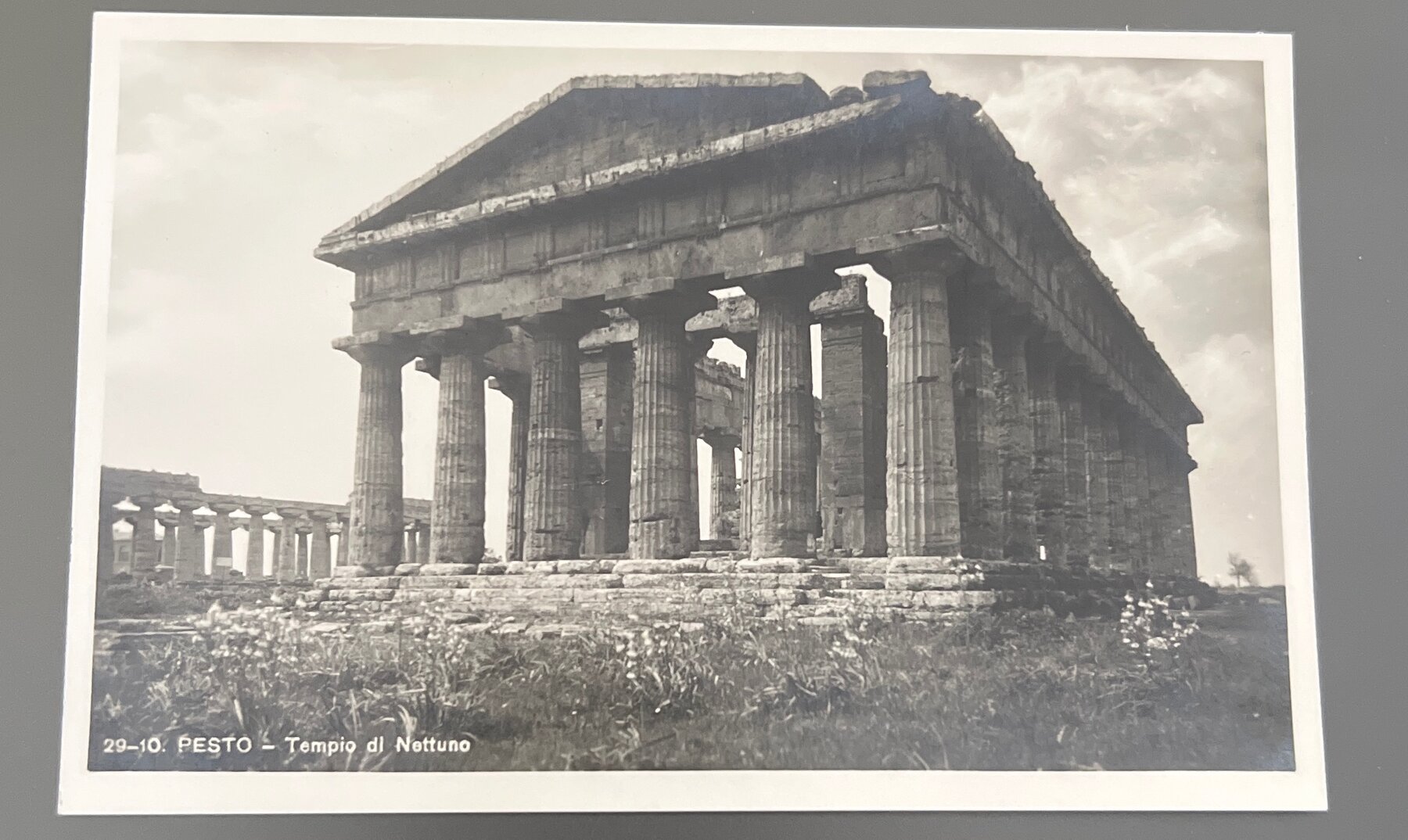 Postcard 1930s RPPC Pesto Tempio di Nettuno Temple Neptune Paestum Italy