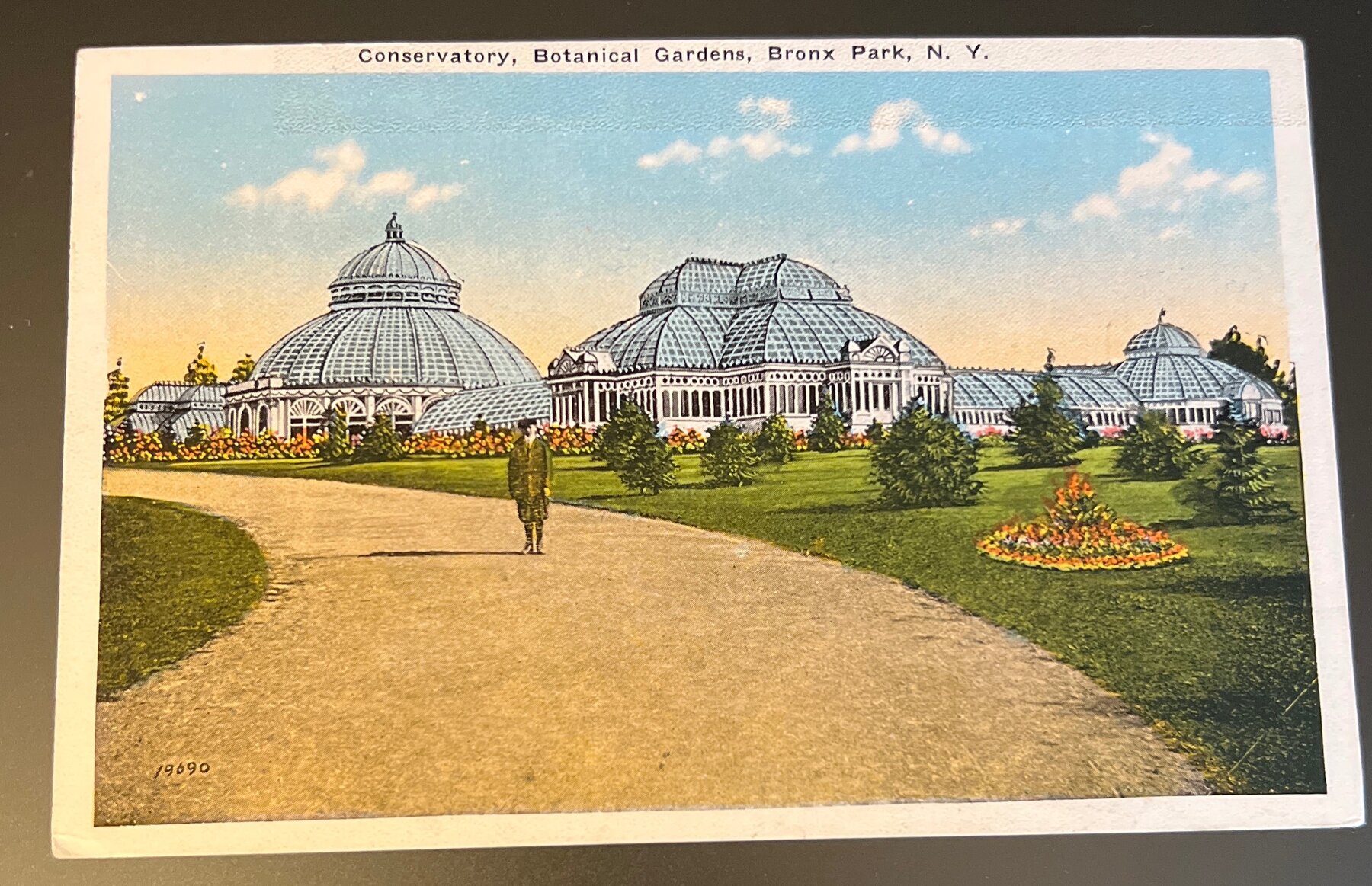 Postcard 1910s Conservatory Botanical Gardens Bronx Park NY White Border