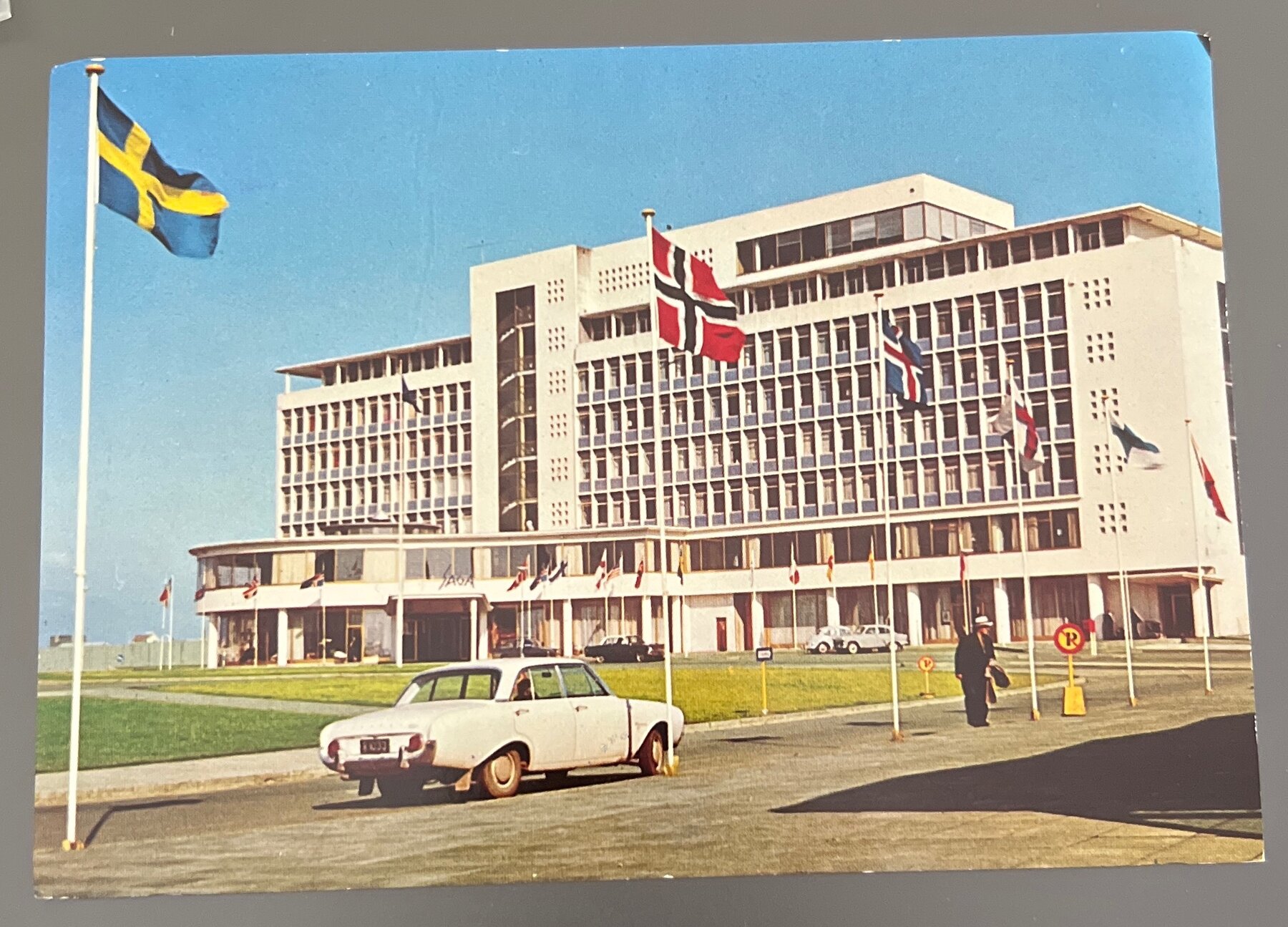 Postcard 1960s Hotel Saga Reykjavik Iceland Chrome Unused Modernist Nordic