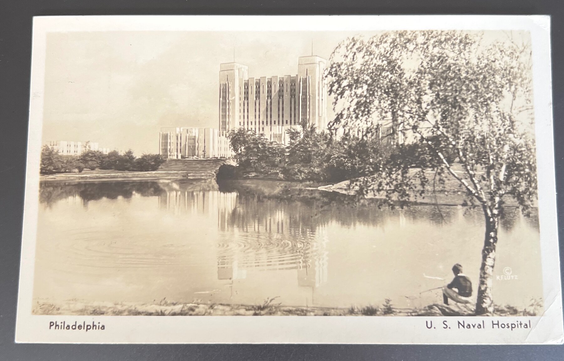 RPPC Postcard 1944 US Naval Hospital Philadelphia PA WWII Era Real Photo