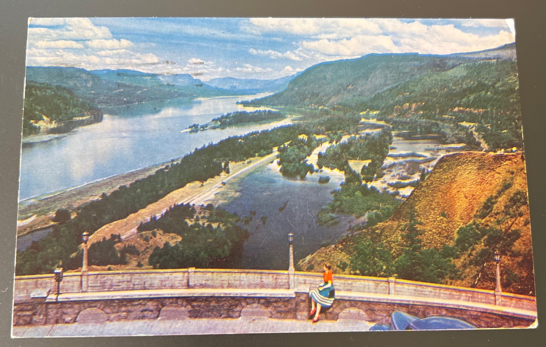 Postcard Crown Point Oregon Columbia River Gorge 1951 Chrome Used Ethel