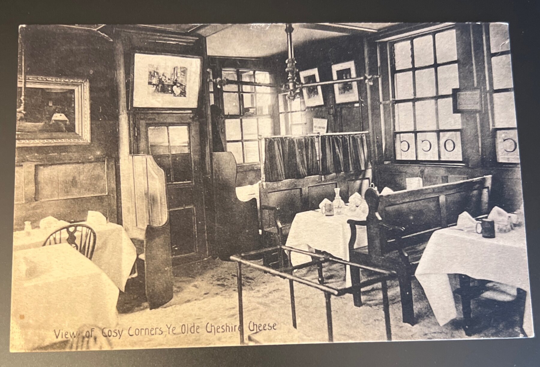 Postcard 1904 Ye Olde Cheshire Cheese London Interior Real Photo Pub Unused