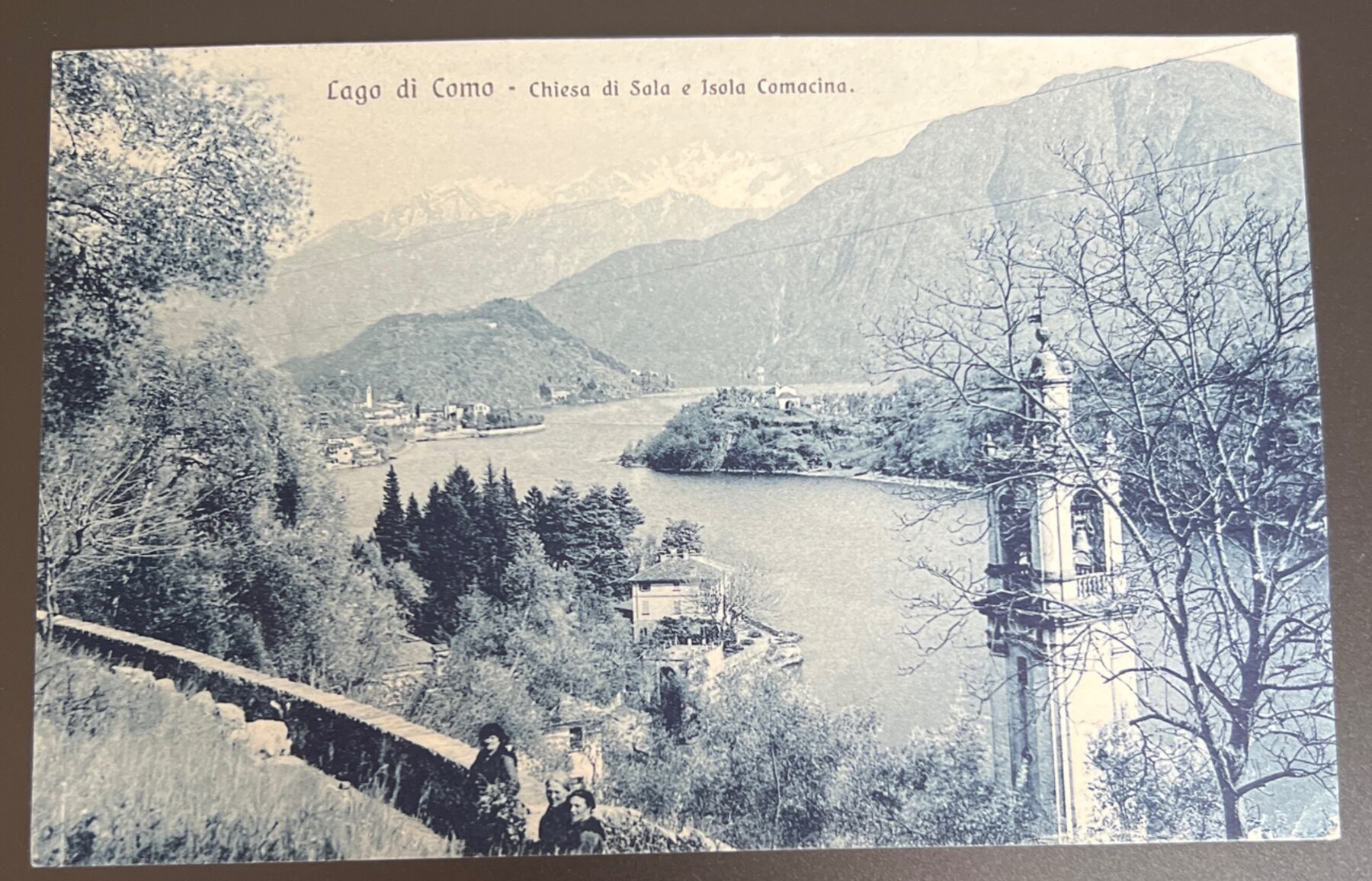 Postcard 1907 Lago di Como Chiesa di Sala Isola Comacina Italy RPPCera