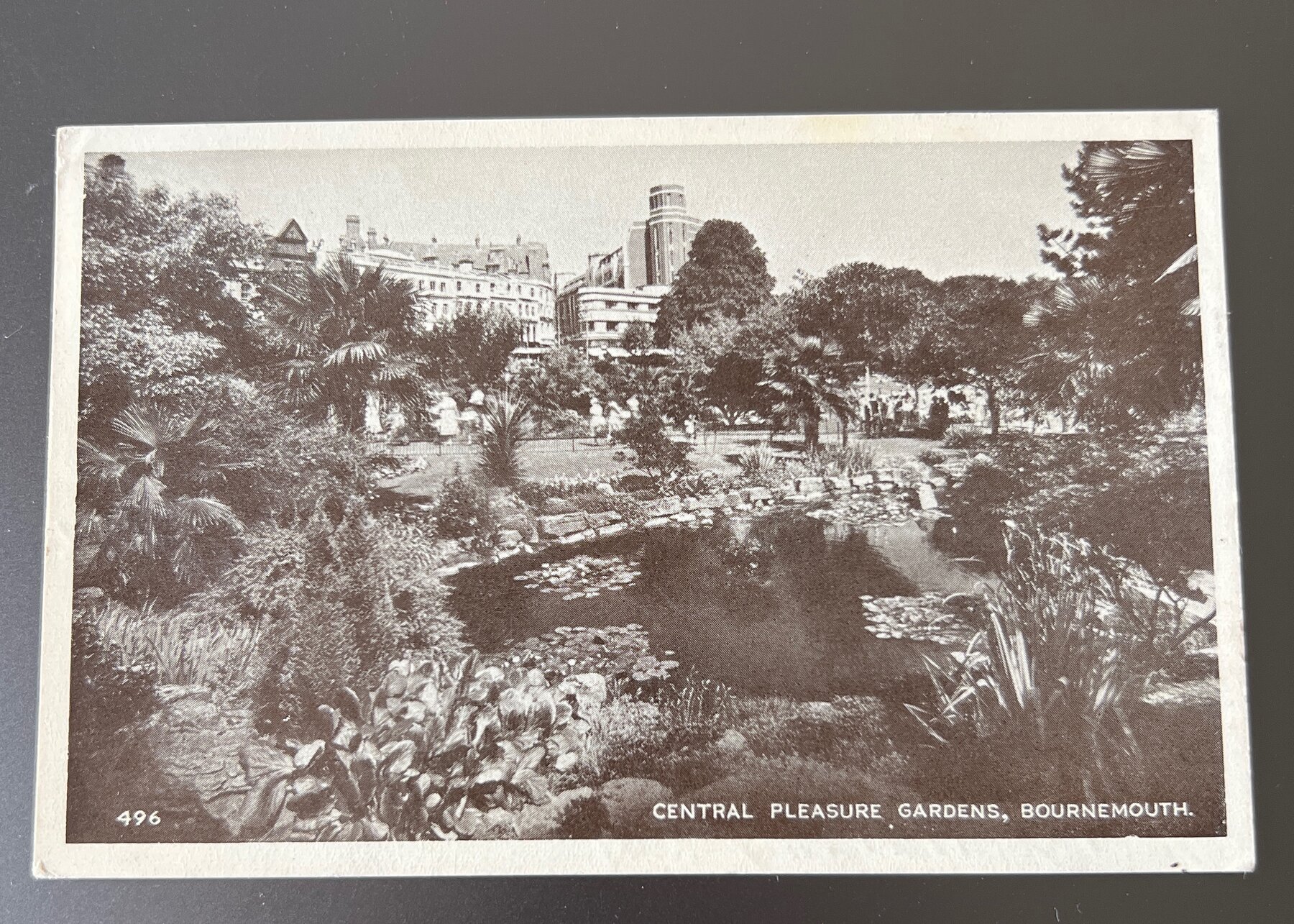 Postcard 1956 Central Pleasure Gardens Bournemouth England QEII Stamp Posted