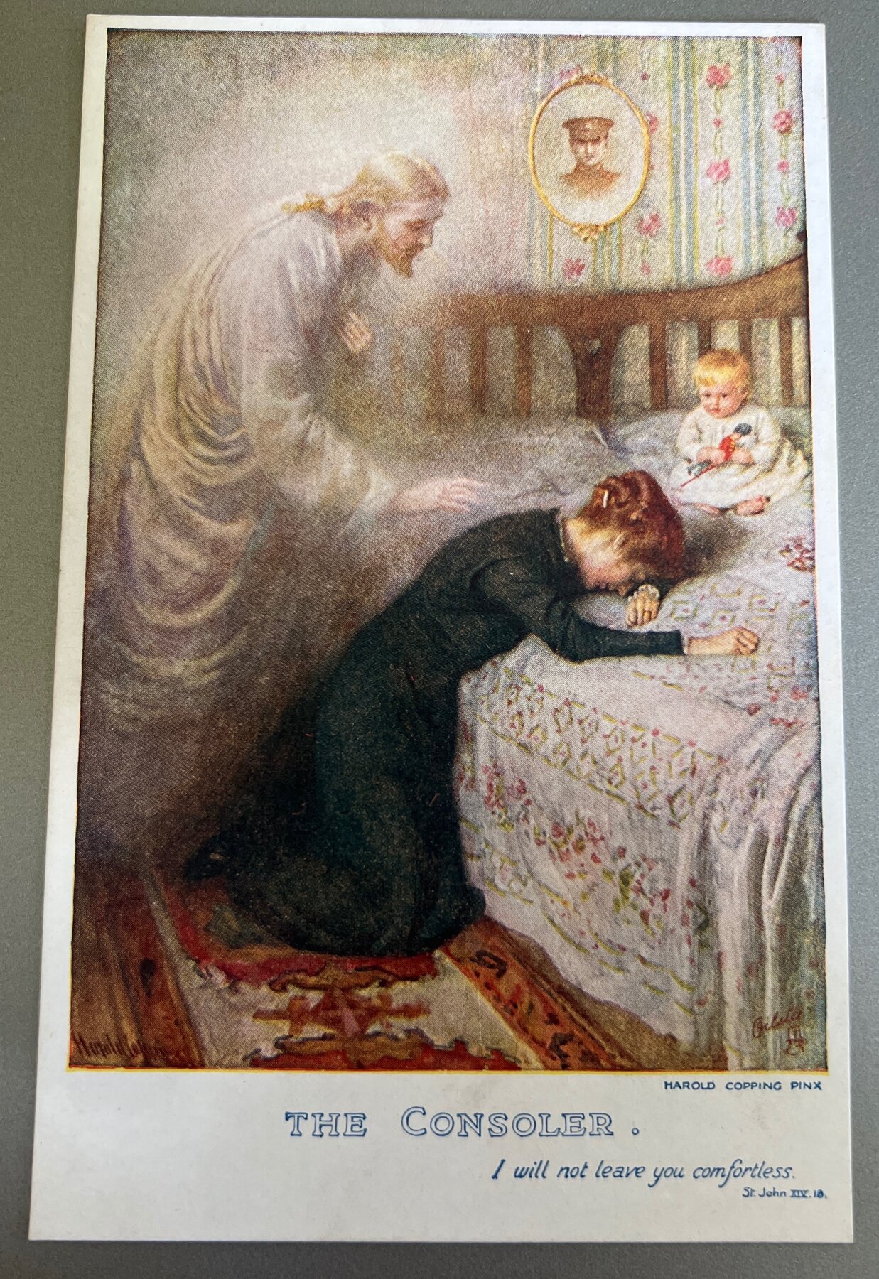Postcard WWI Era Tuck Oilette The Consoler Harold Copping Religious Art Card