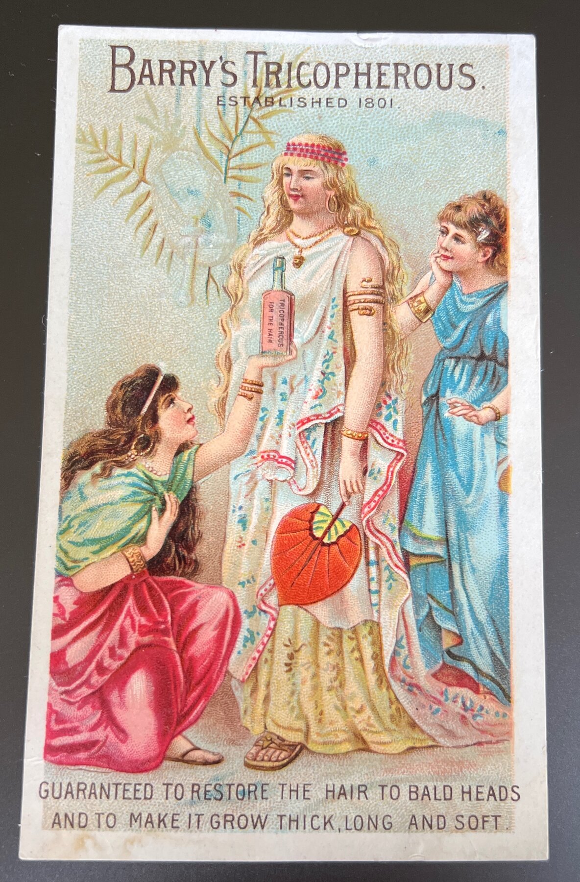Barry's Tricopherous Hair Tonic Trade Card 1880s Established 1801 Postcard