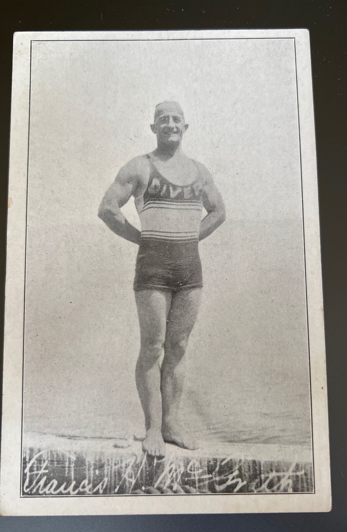Francis McGrath Diver Catalina Island California Swimsuit Postcard 1910