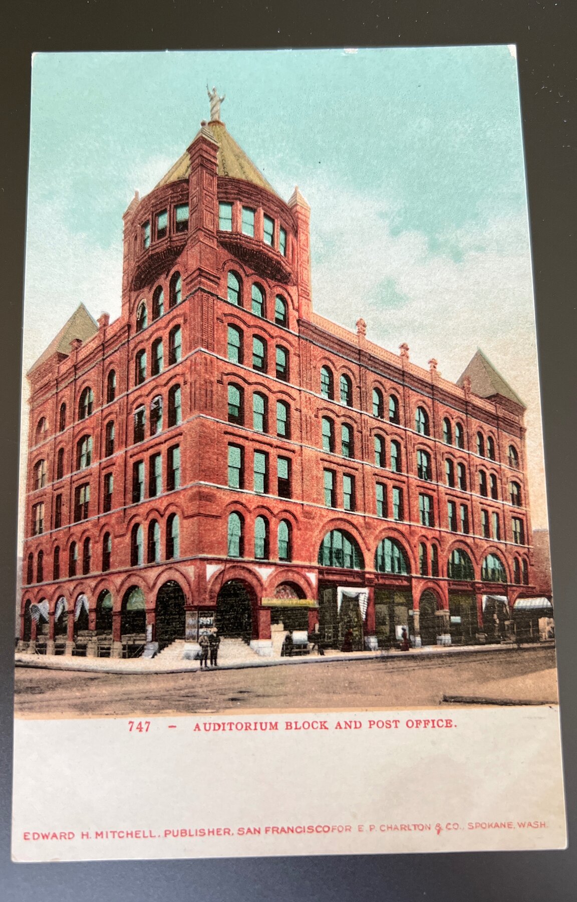 Auditorium Block Post Office Spokane Washington Mitchell Postcard 1905