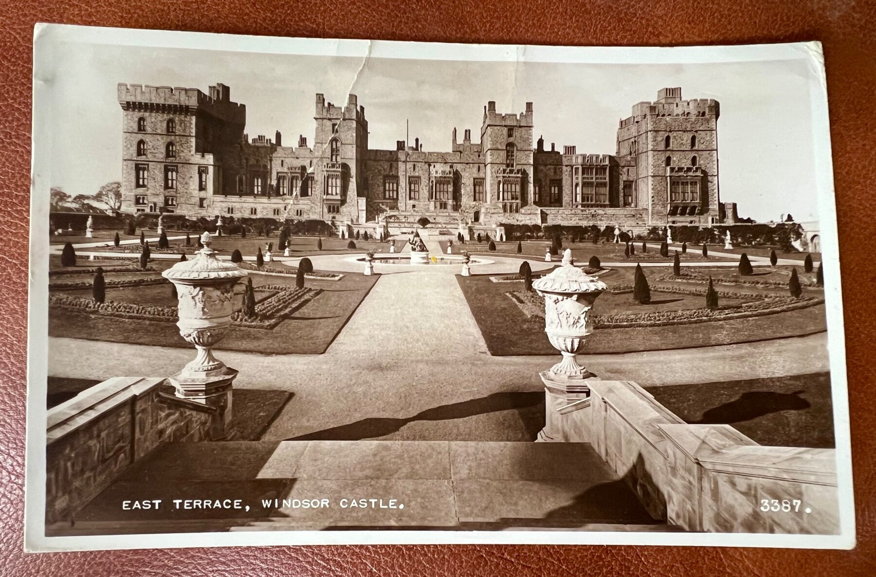 Windsor Castle East Terrace Garden Valentine's RPPC 1953