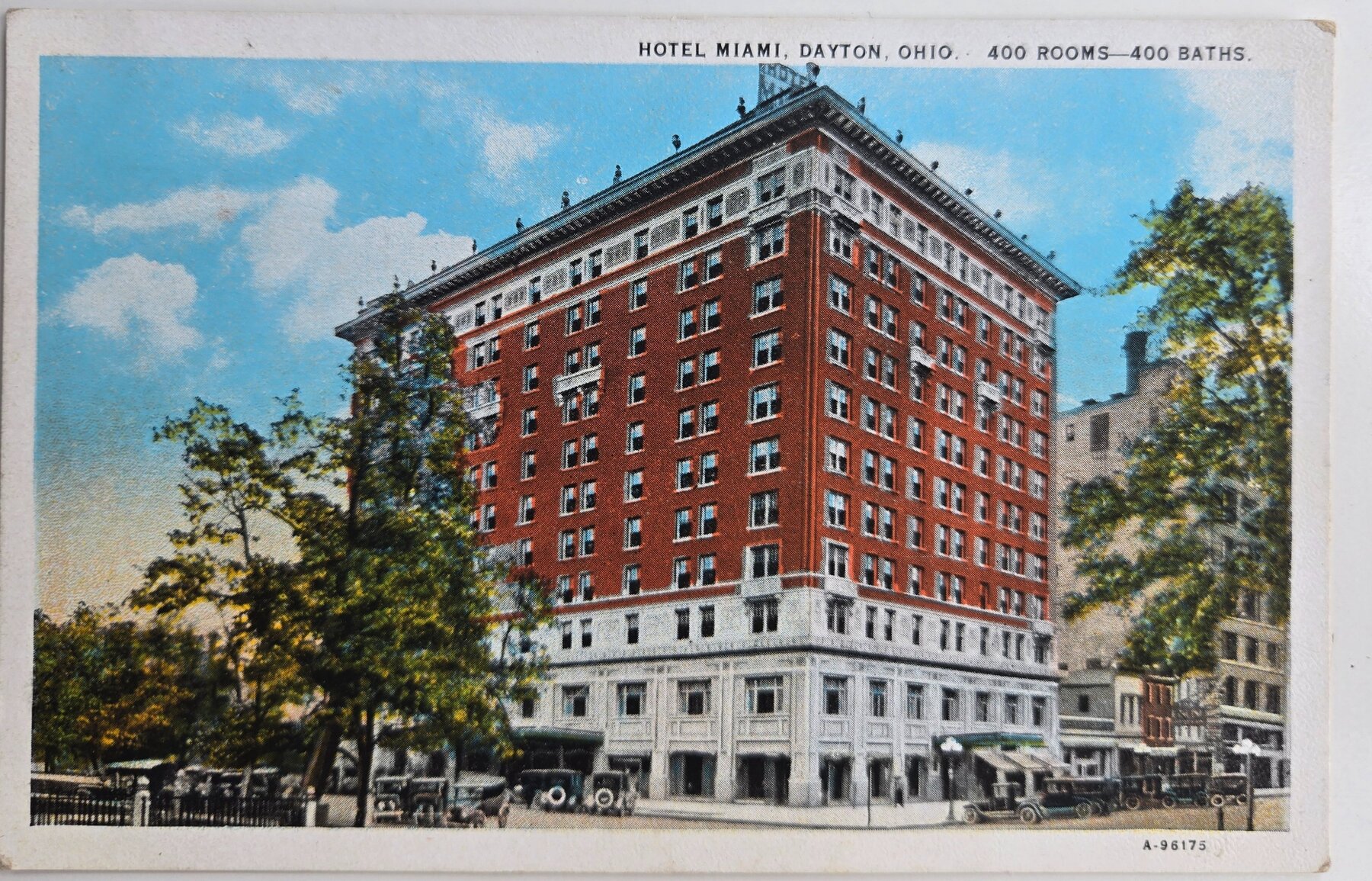 Hotel Miami Dayton Ohio 400 Rooms Advertising Postcard 1924