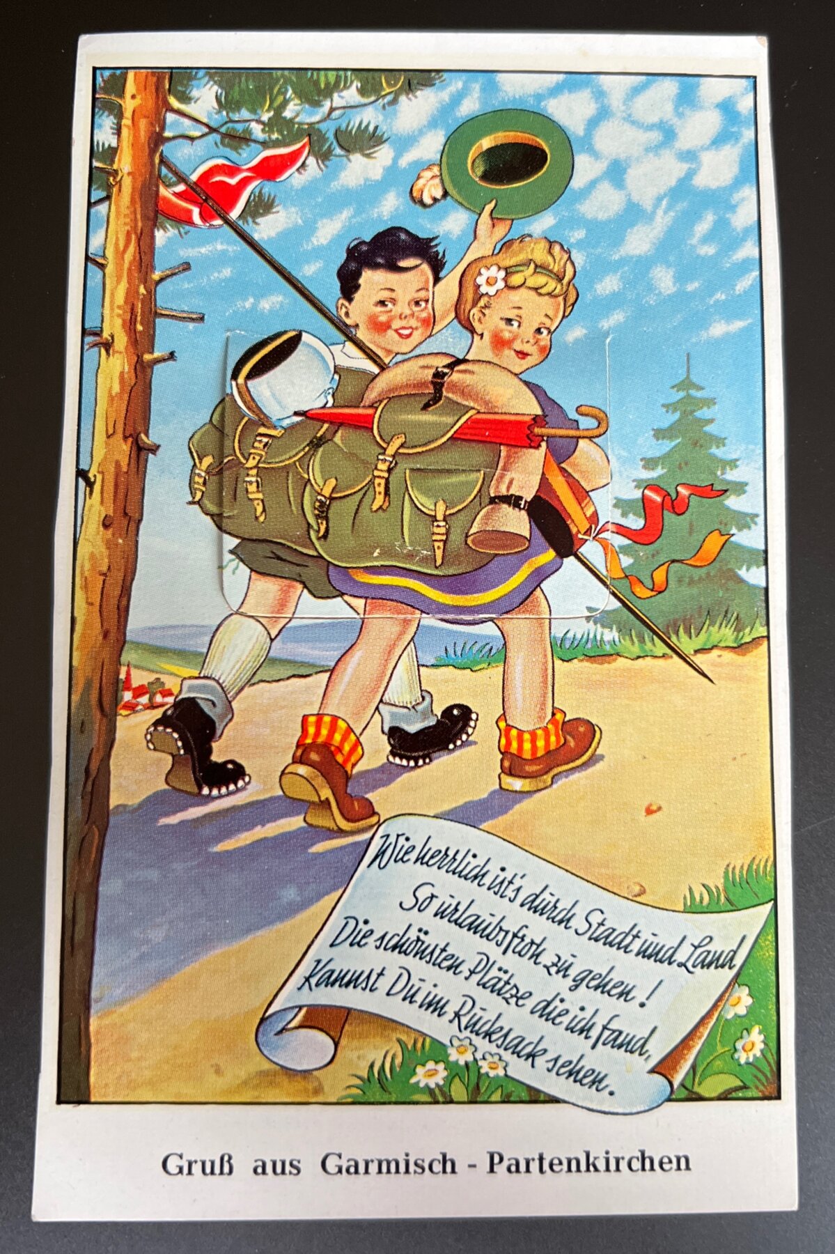 Postcard 1956 Garmisch-Partenkirchen Germany Novelty Pull-Out Zugspitze Views