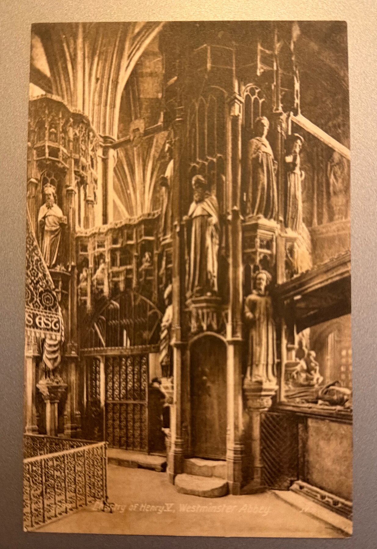 Postcard 1905 Westminster Abbey Shrine Henry V Interior Valentine's Series