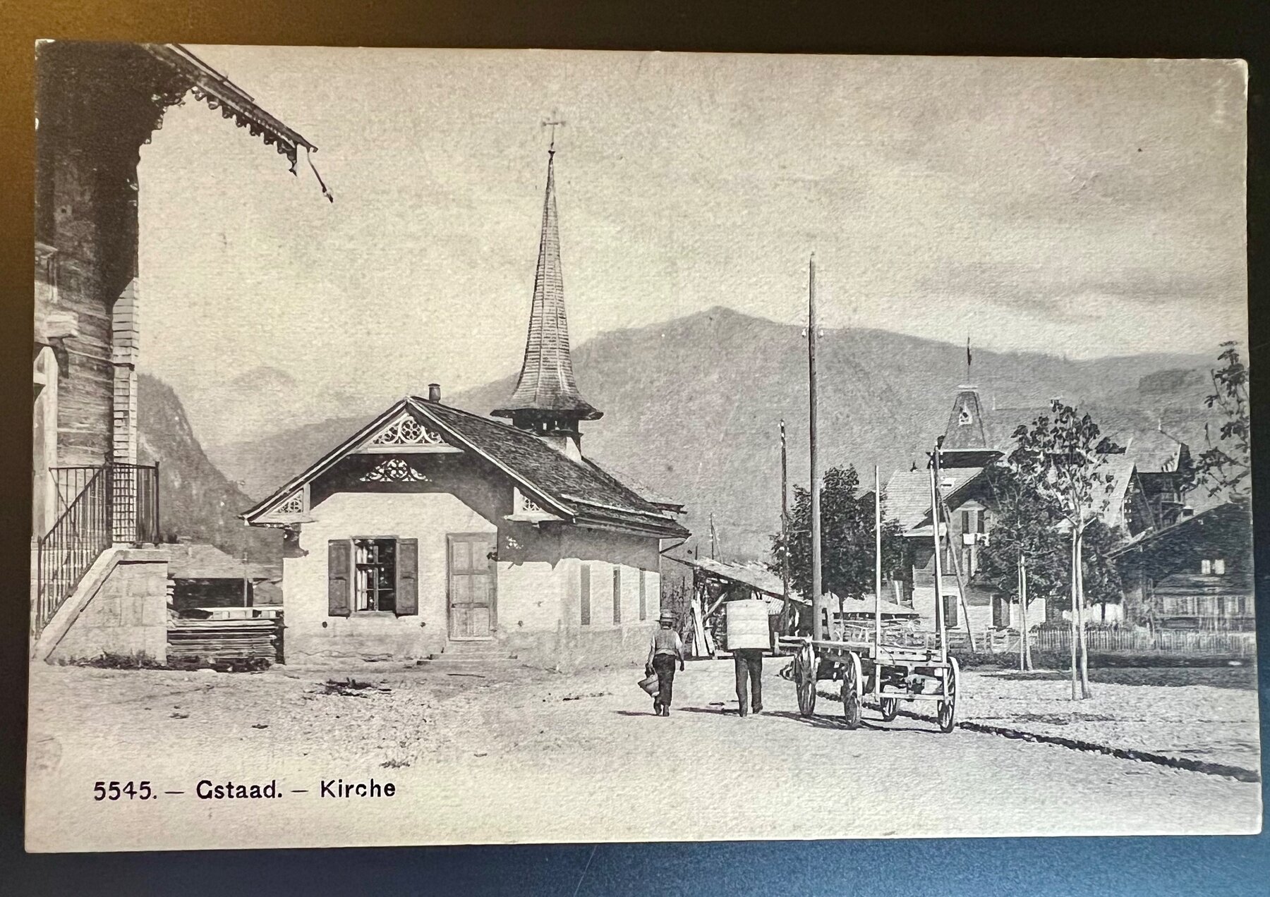 Gstaad Switzerland Village Church Kirche Phototypie Postcard c1905