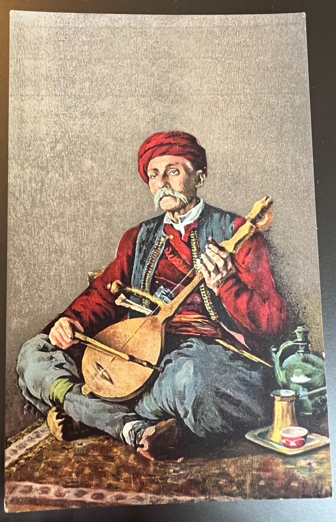 Bosnia Guslar Musician Traditional Dress Sarajevo Studnicka Postcard c1905