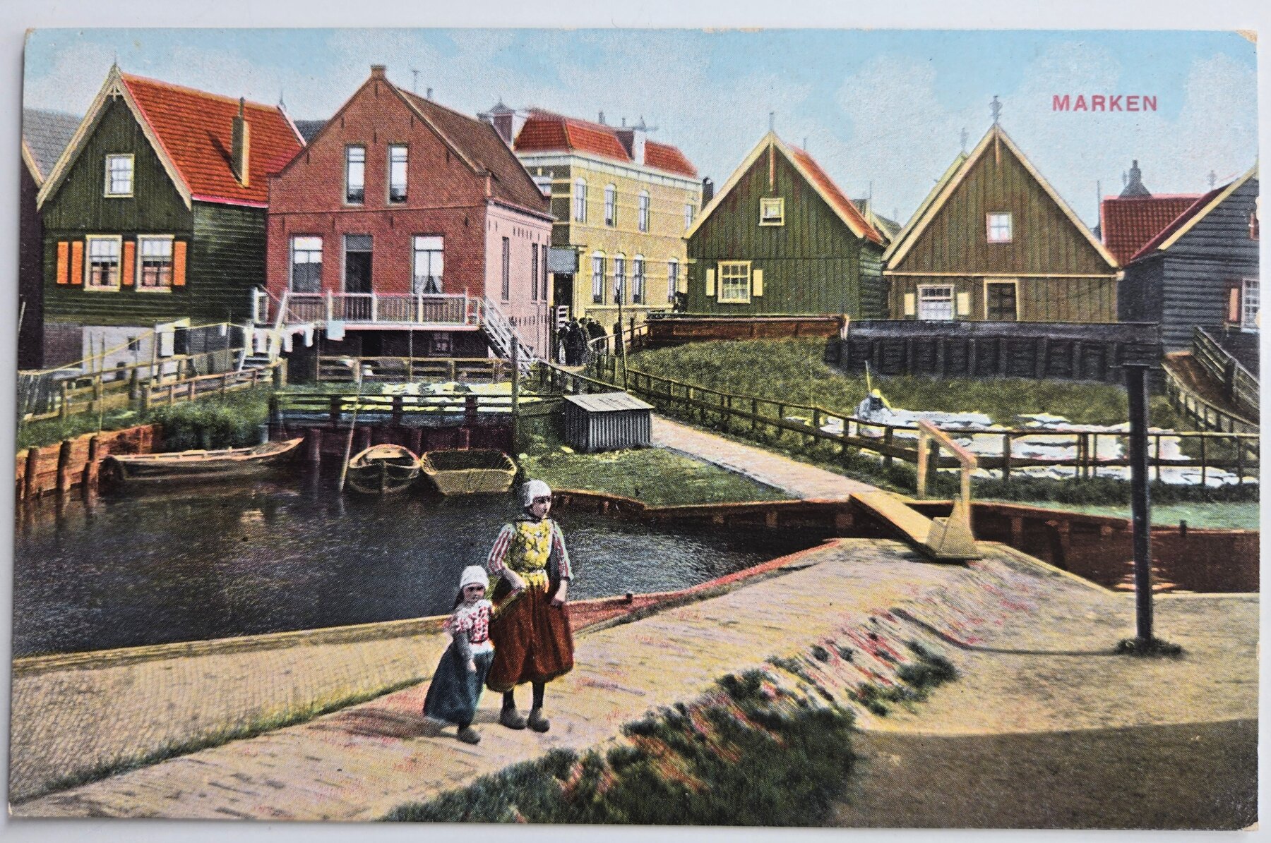 Marken Holland Dutch Woman Child Traditional Costume Postcard 1910