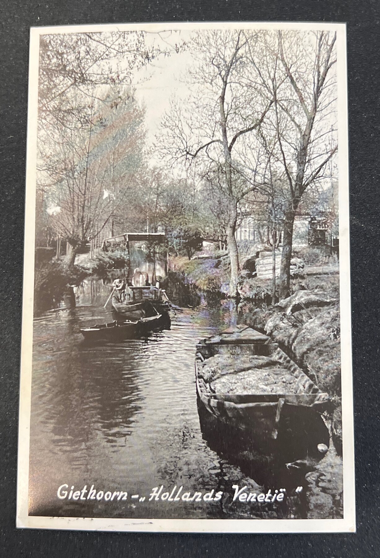 Giethoorn Hollands Venetie Canal Punting Netherlands Postcard c1960