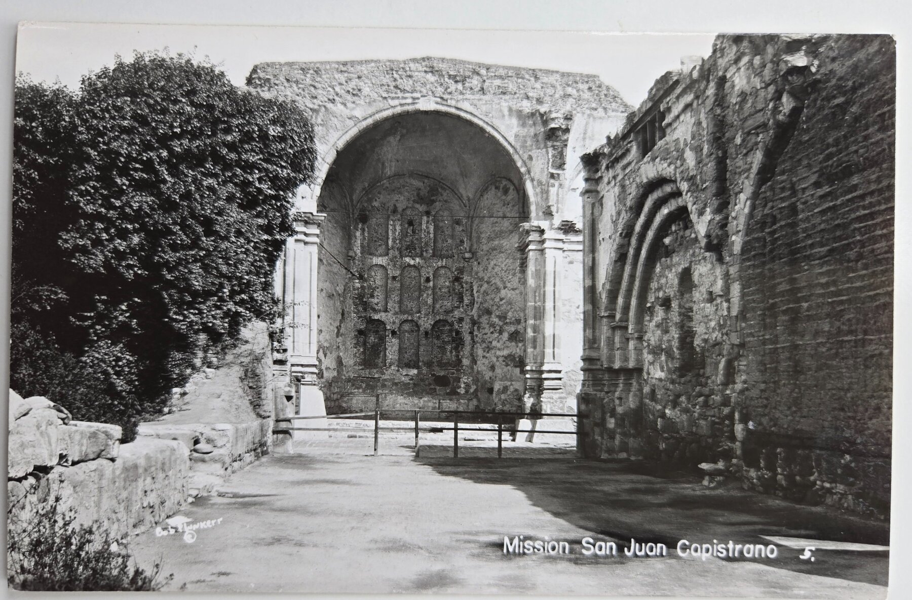 Mission San Juan Capistrano Ruins California RPPC Postcard 1952