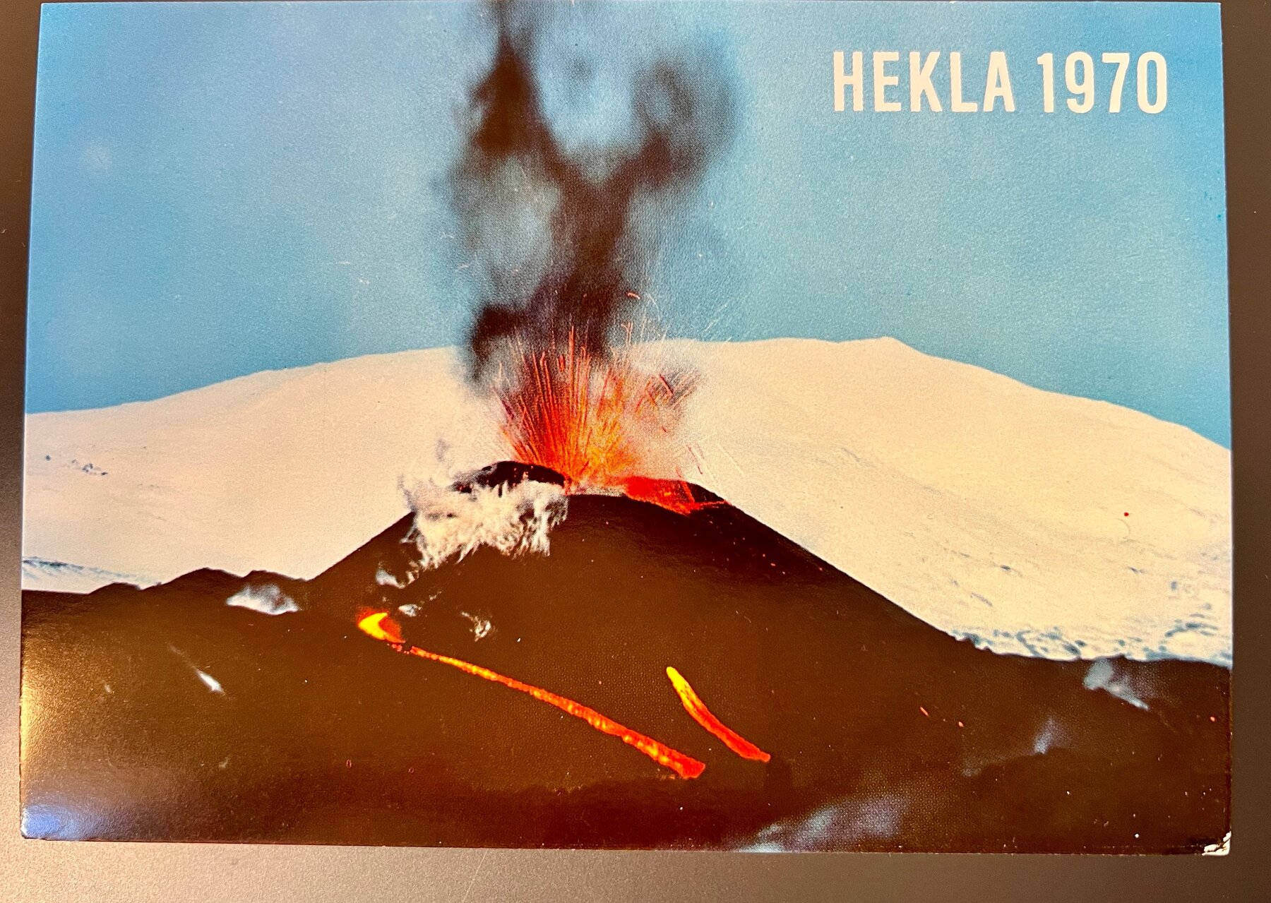 Hekla Volcano 1970 Eruption Iceland Lava Flow Color Photo Postcard