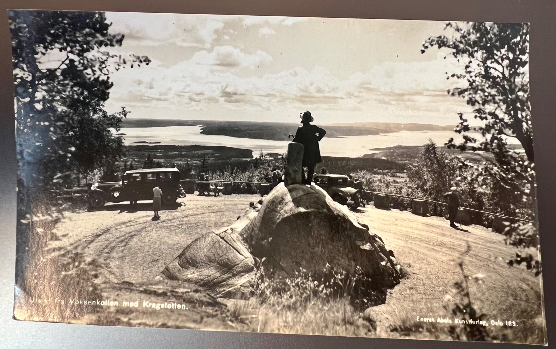 Voksenkollen Oslo Fjord View Norway RPPC Postcard c1935