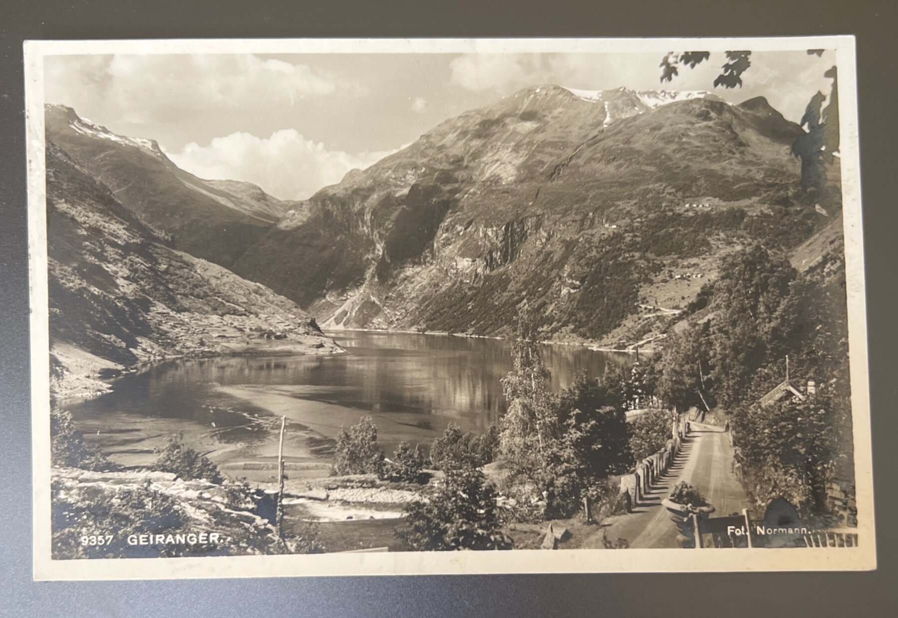 Geiranger Fjord Road Valley View Norway Carl Normann Postcard 1920s