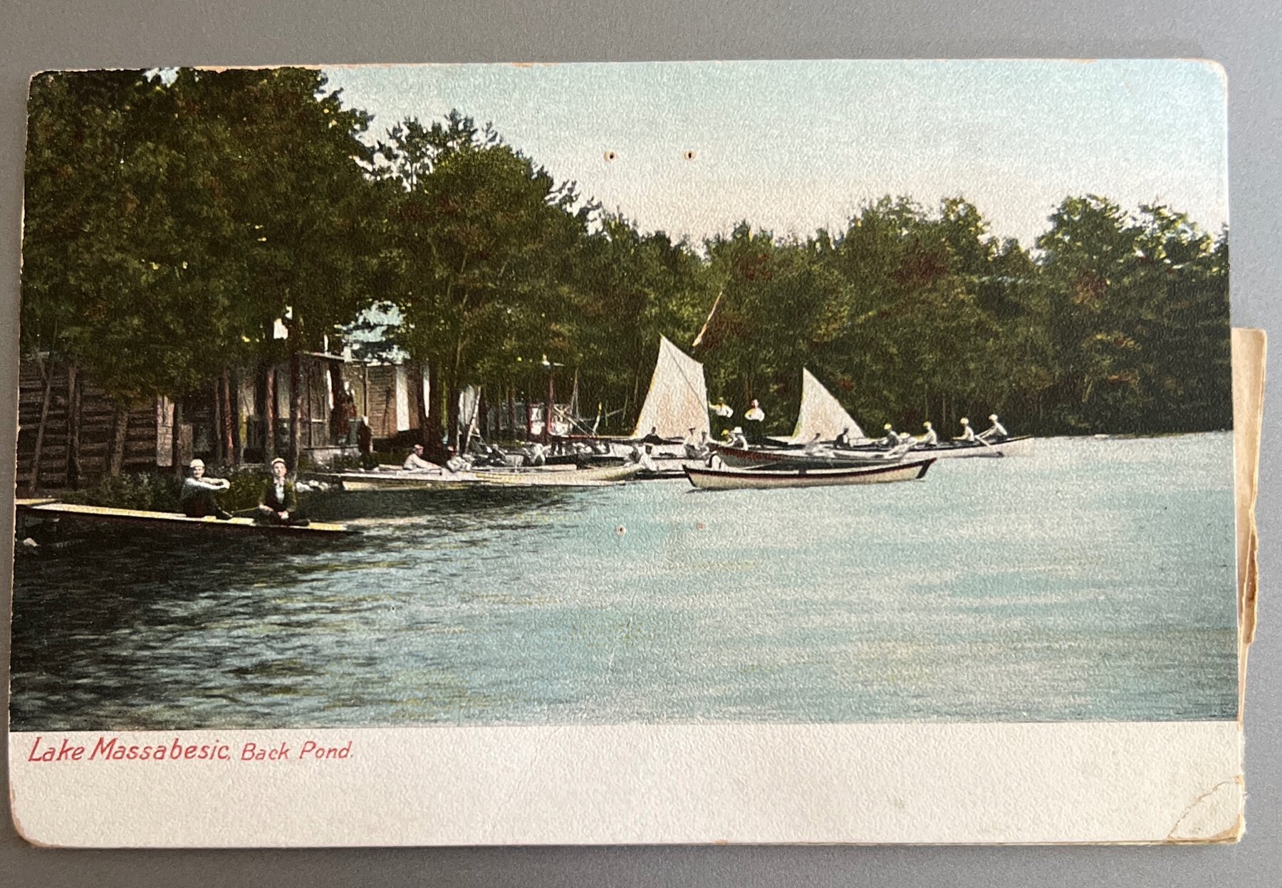 Postcard 1907 Manchester NH Lake Massabesic Pull-Out Novelty Leighton UDB
