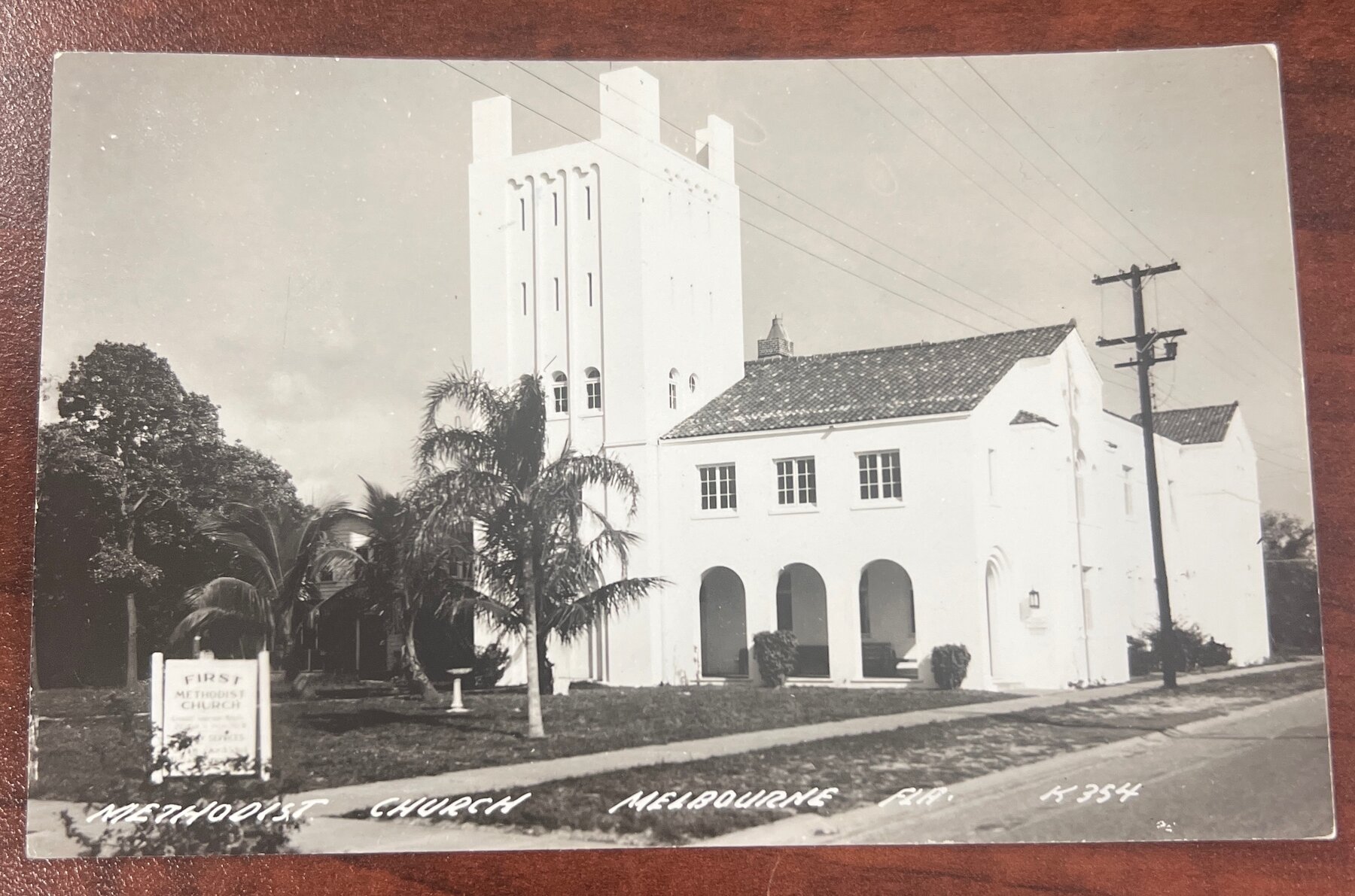 First Methodist Church Melbourne Florida RPPC Postcard 1940