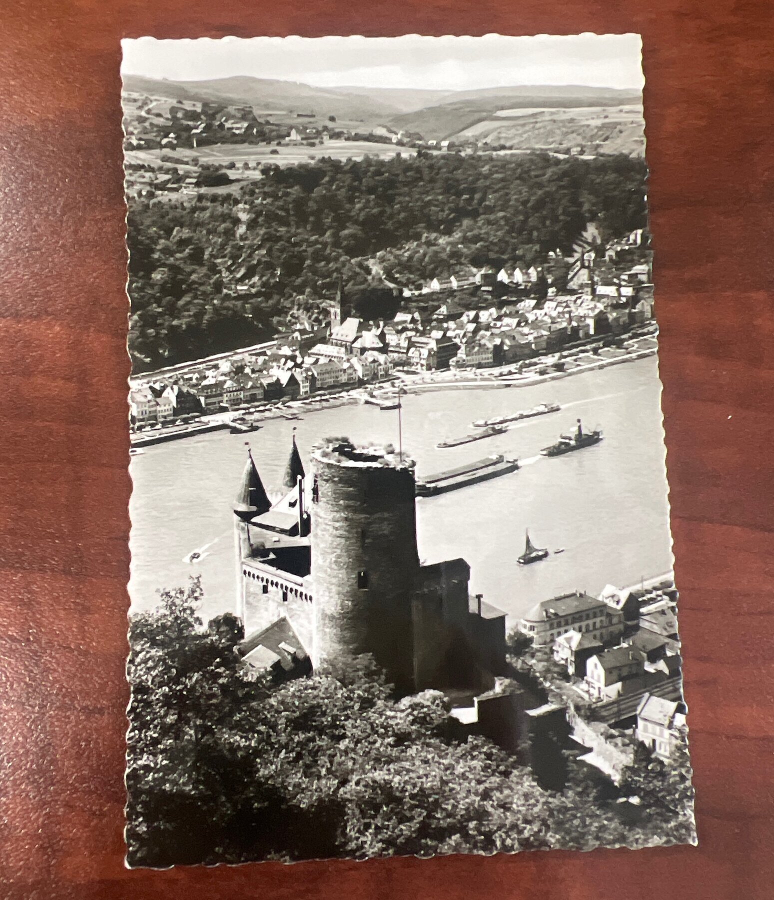Burg Katz St Goar Lorelei Rhine River Germany Real Photo Postcard 1950s