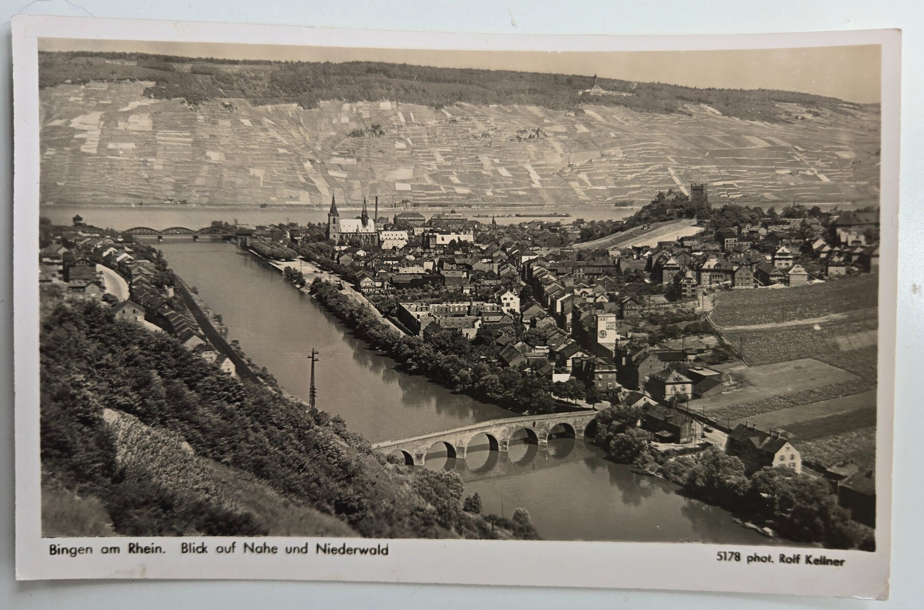 Bingen am Rhein Nahe River Niederwald Germany Postcard 1960