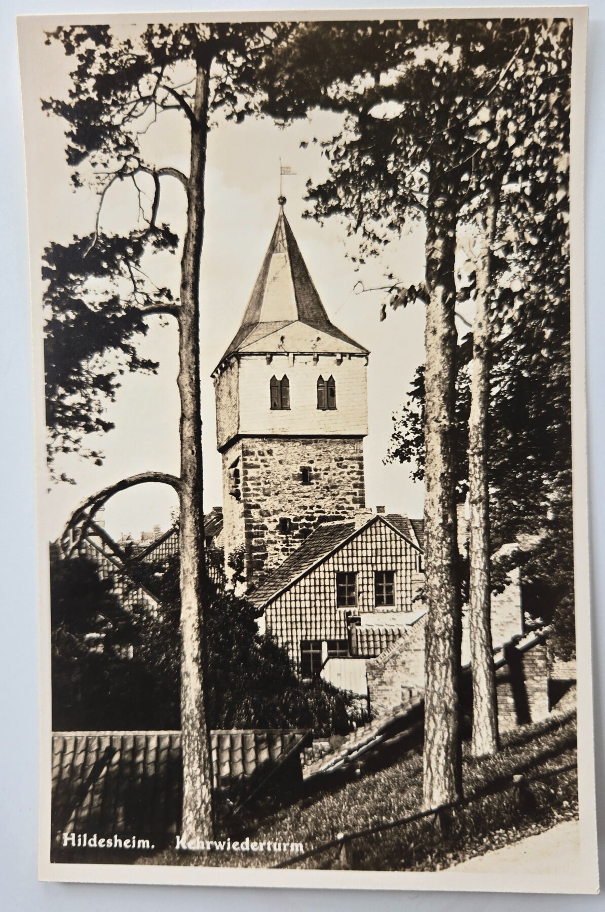 Hildesheim Kehrwiederturm Medieval Tower Germany RPPC Postcard 1940