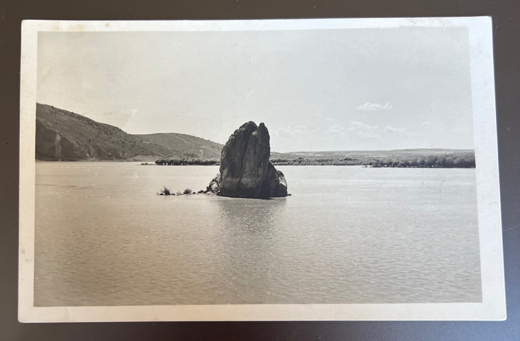 Babakai Felsen Rock Danube River Yugoslavia RPPC Postcard c.1930