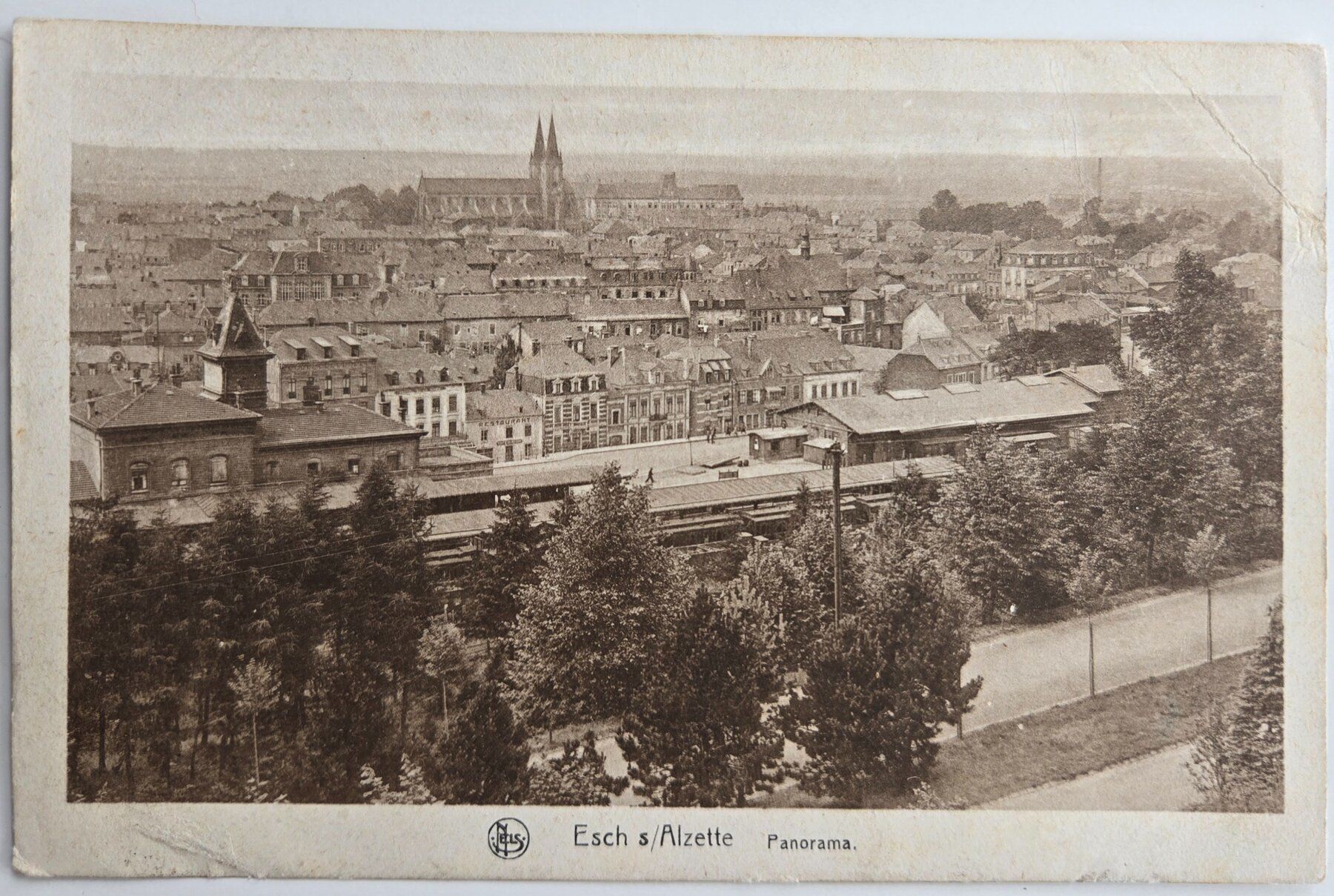 Esch sur Alzette Panorama Luxembourg Steel Town Postcard 1915