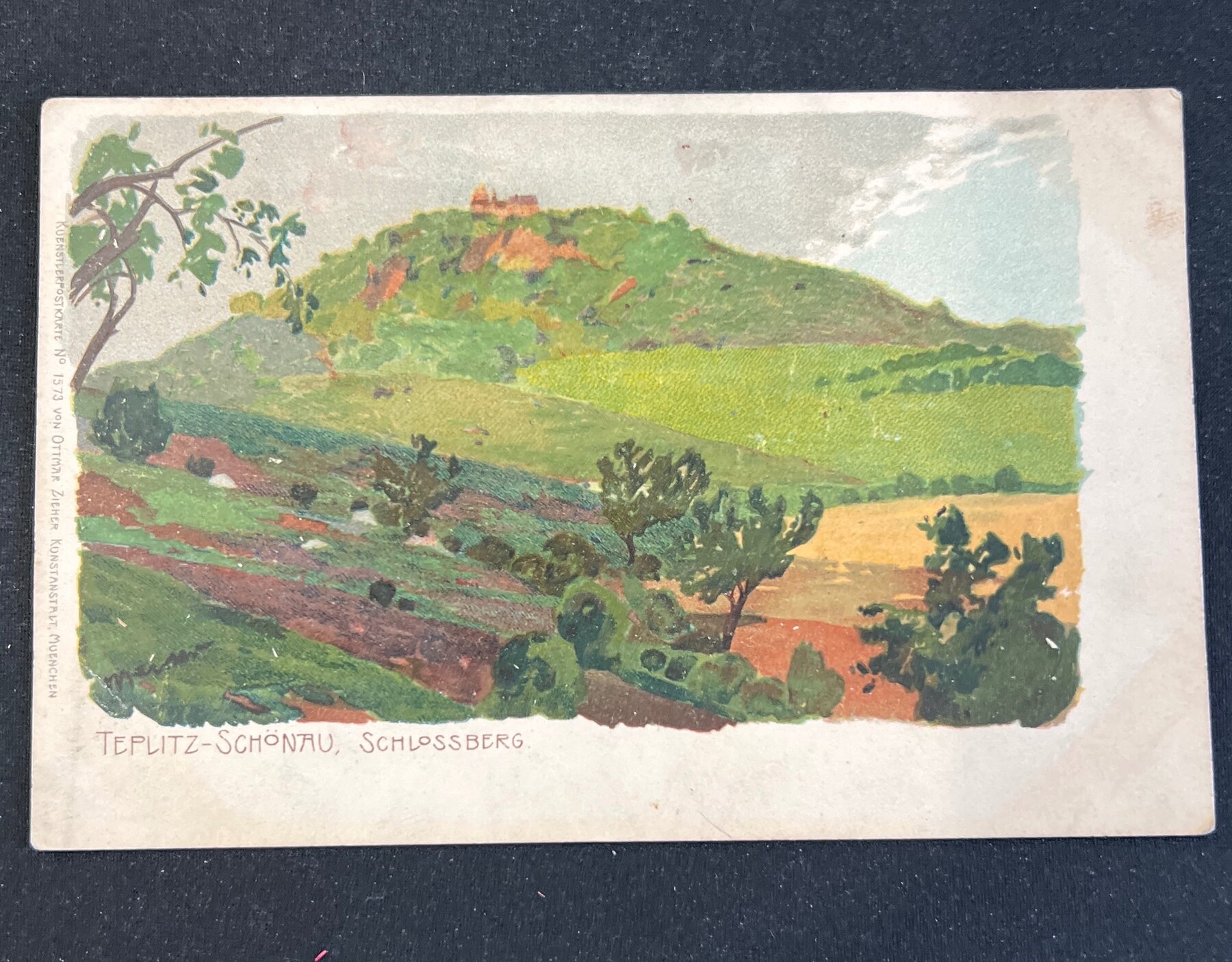 Teplitz-Schonau Schlossberg Bohemia Art Print Postcard c1900