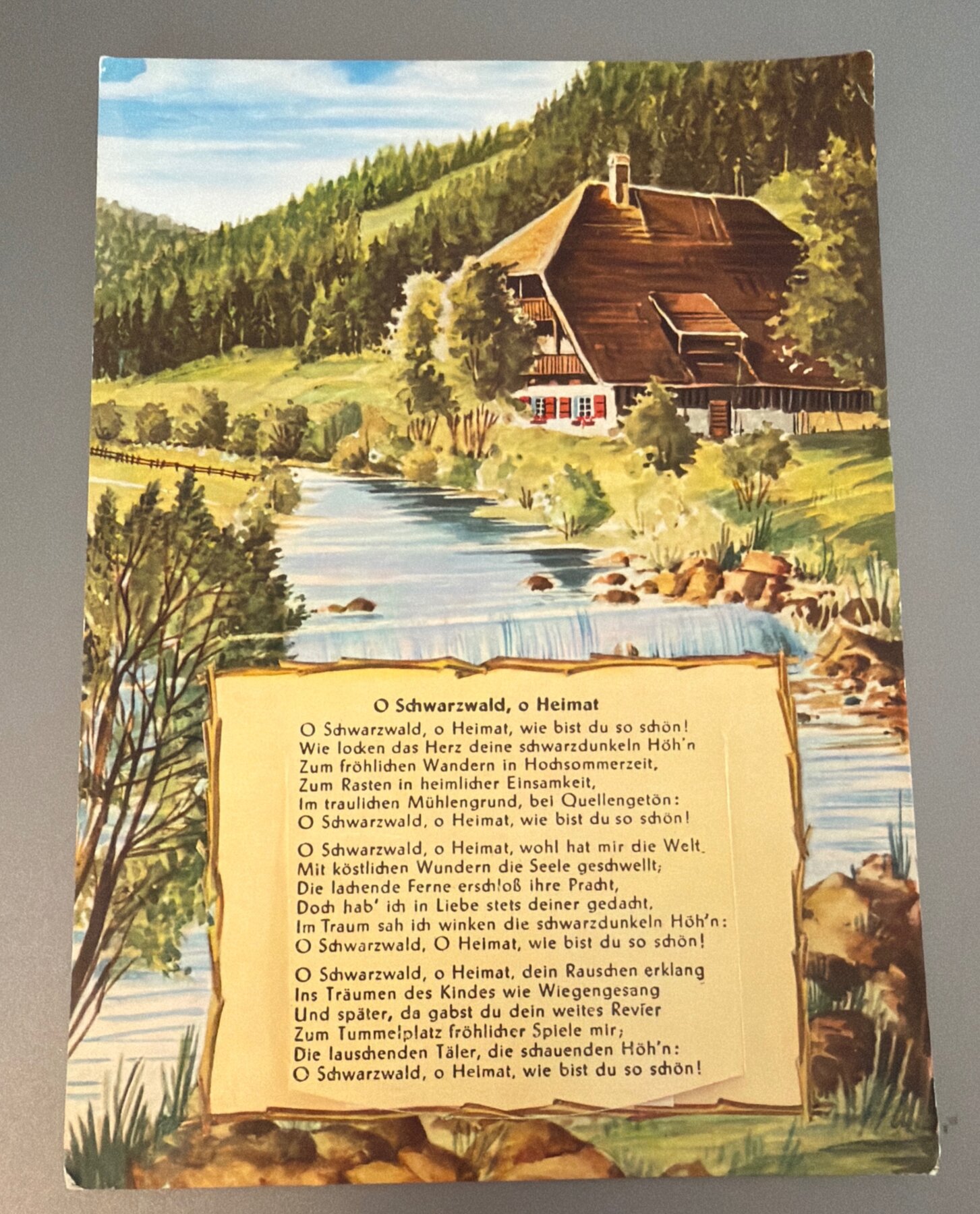 Black Forest Schwarzwald Germany Novelty Pull-Out Postcard 1961 Cekade