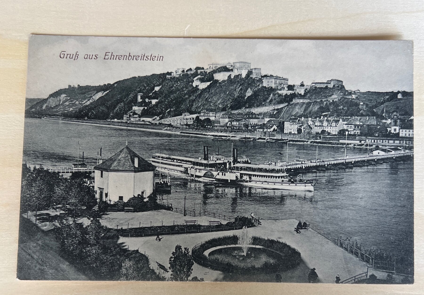 Ehrenbreitstein Fortress Rhine River Koblenz Germany Postcard 1909