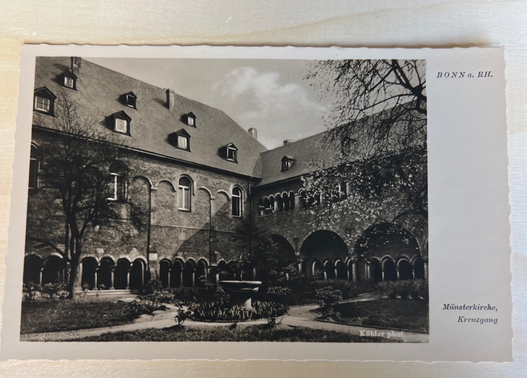 RPPC Bonn Munsterkirche Kreuzgang Cloister Germany Postcard c1930