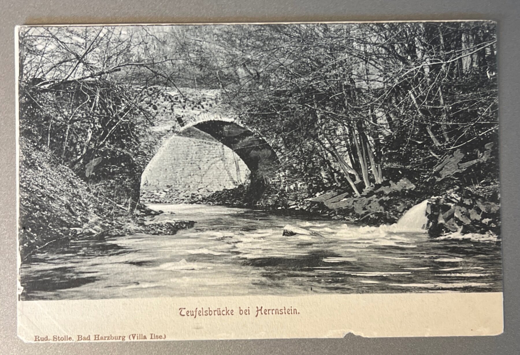 Postcard 1900 Teufelsbrücke Herrnstein Germany Brölthaler Eisenbahn Railway