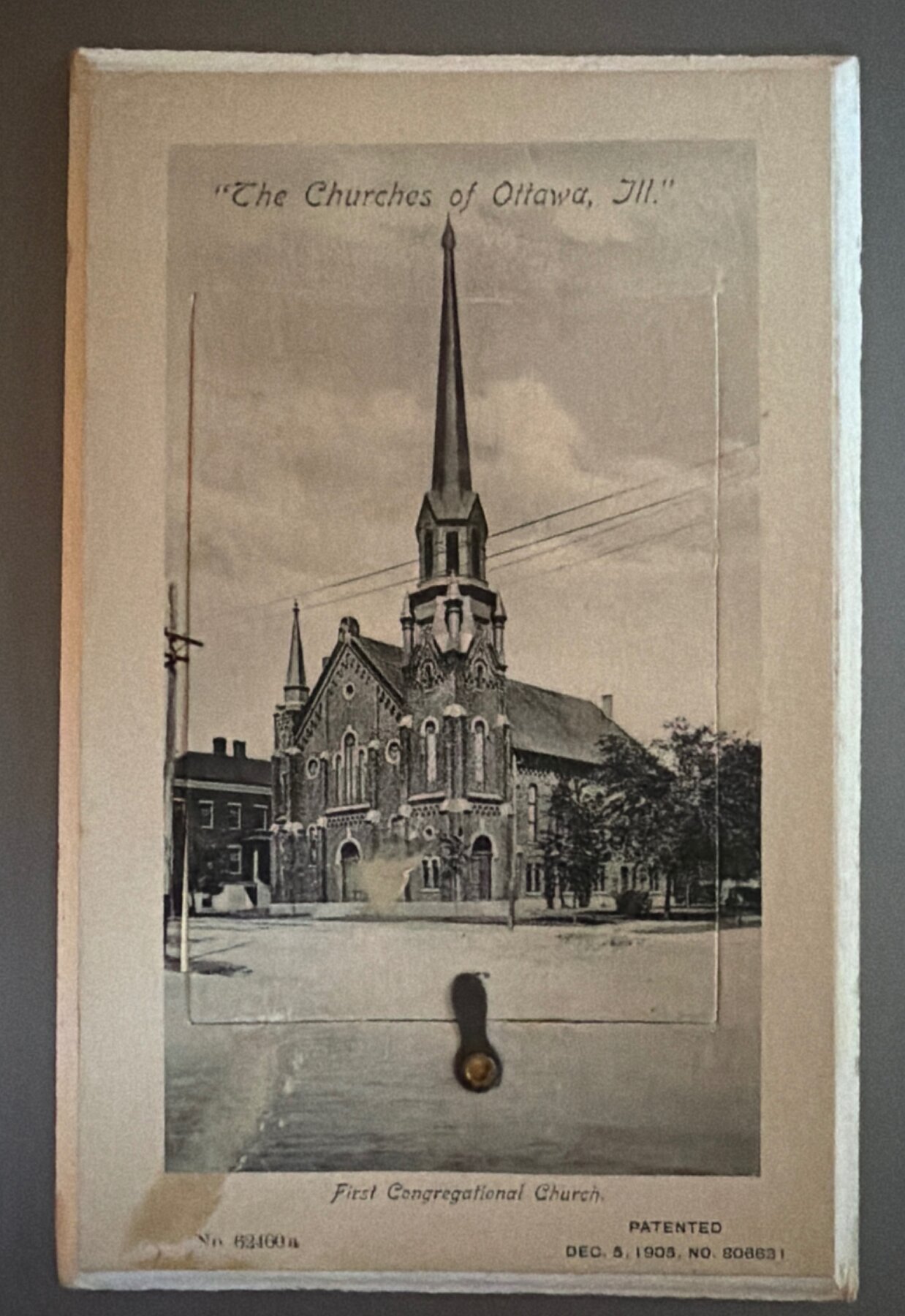 Postcard 1905 Churches Ottawa Illinois Souvenir Mail Card Folding Pull-Out