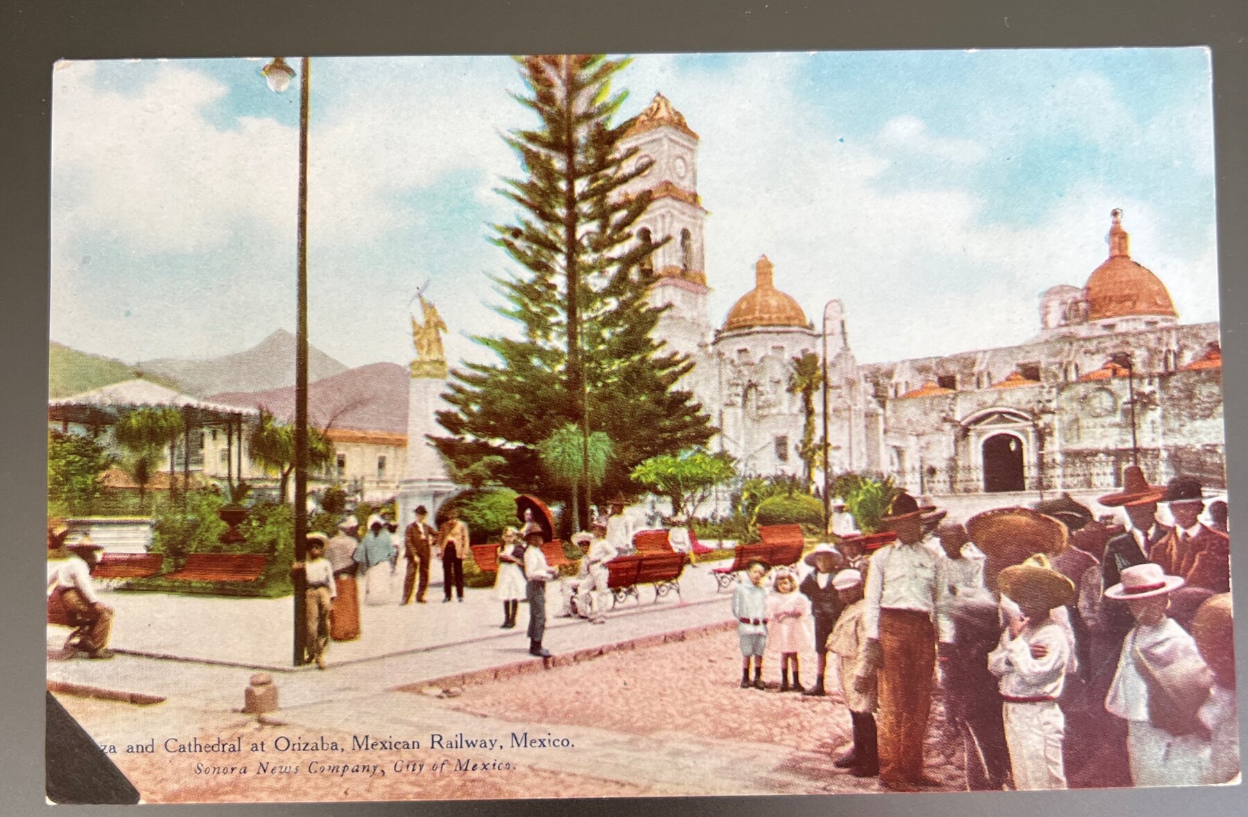 Postcard 1905 Plaza Cathedral Orizaba Mexico Mexican Railway Sonora News Co