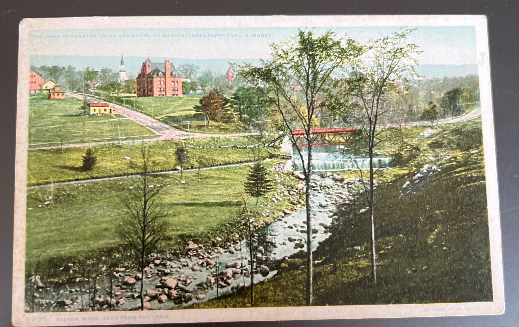 Postcard c1907 UDB Dalton MA Senator Crane Home Detroit Publishing Phostint