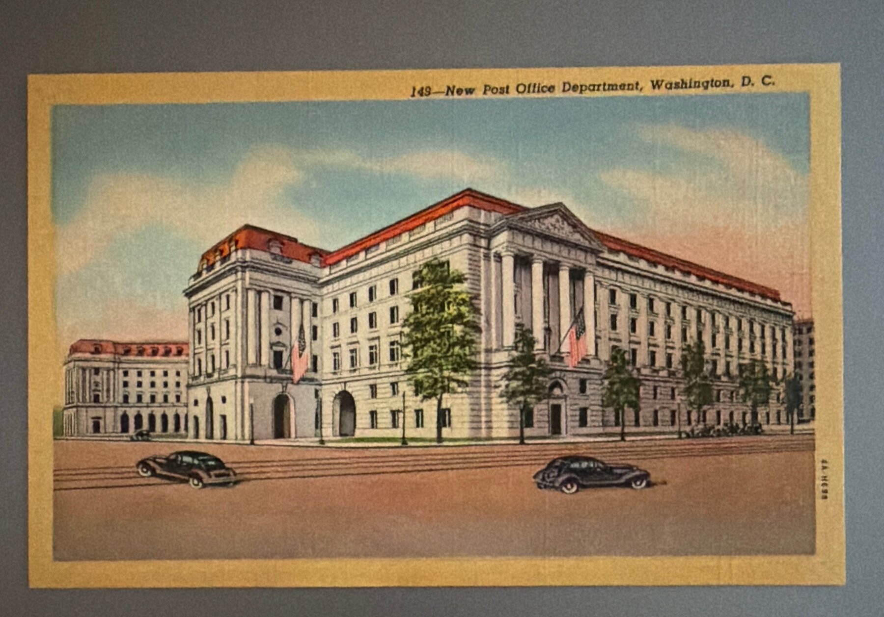 Postcard 1940s New Post Office Dept Washington DC Linen Curteich Unused