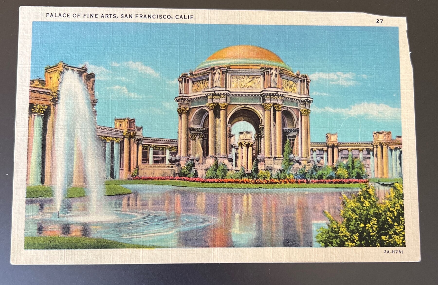 Linen Palace of Fine Arts San Francisco California Postcard c1940s
