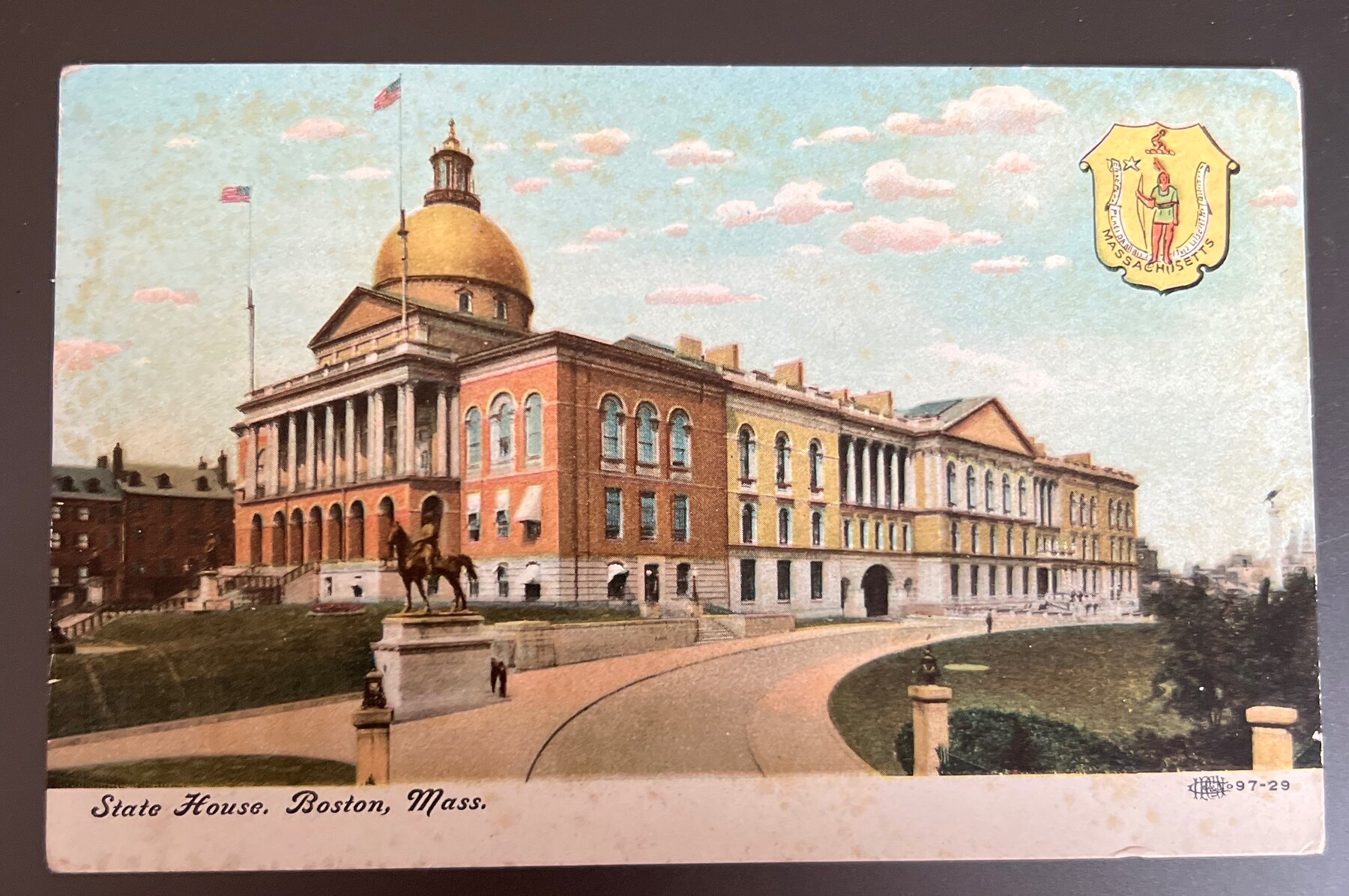 Postcard State House Boston Mass 1907 Undivided Back Color Lithograph Unused