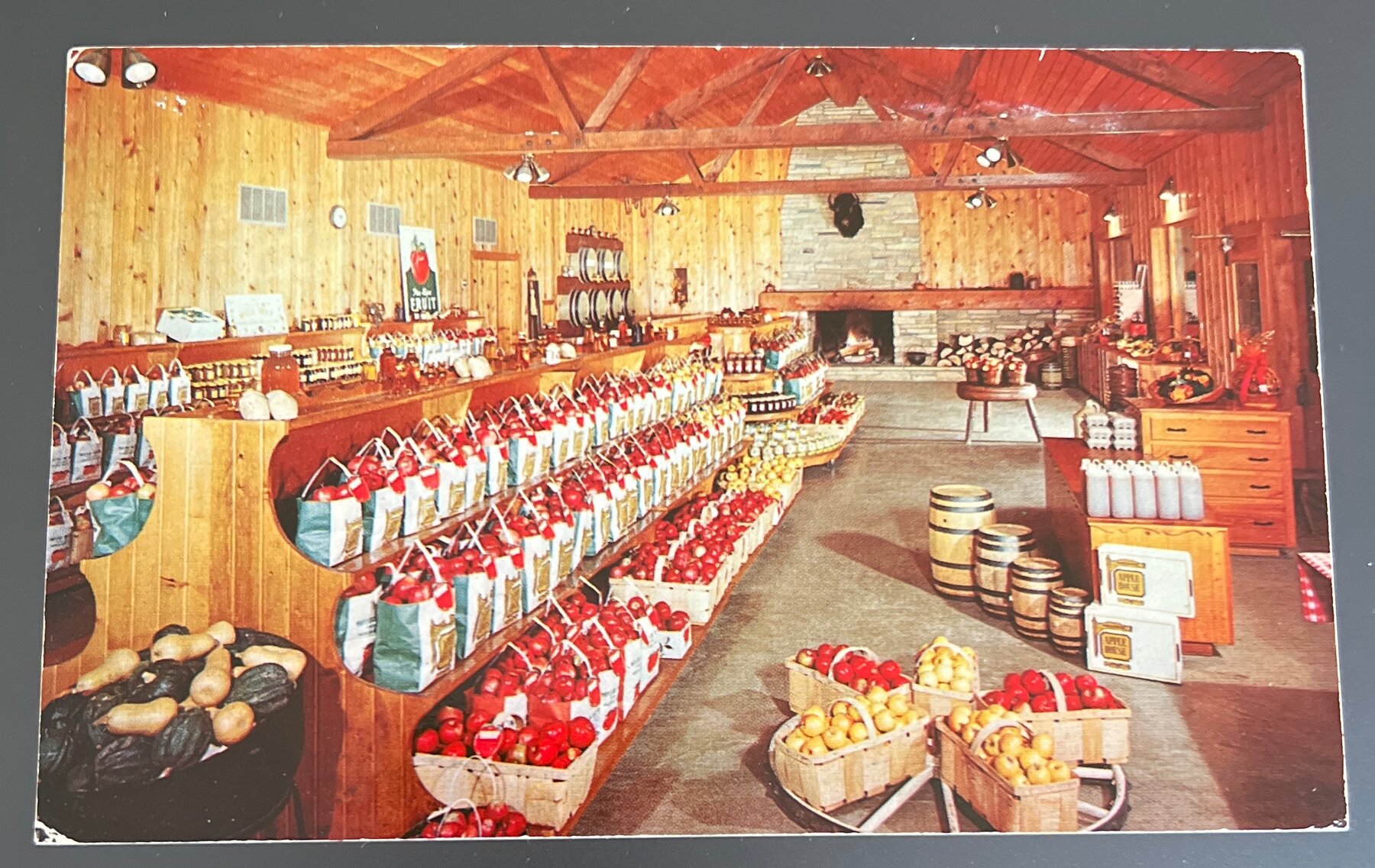 Postcard 1970 Chrome Apple House Mapleside Fruit Farms Strongsville Ohio